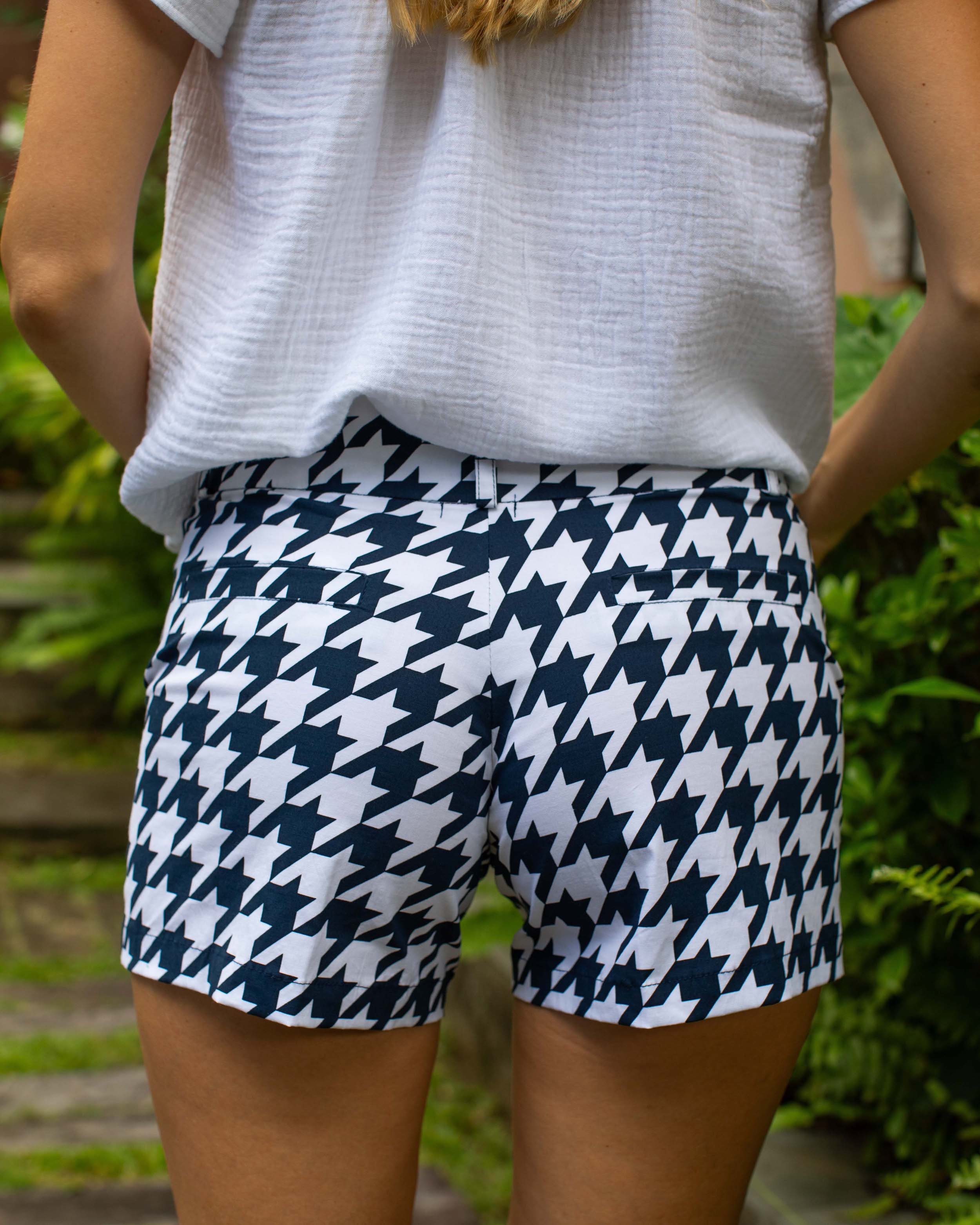 Alice Shorts - Navy/White Houndstooth