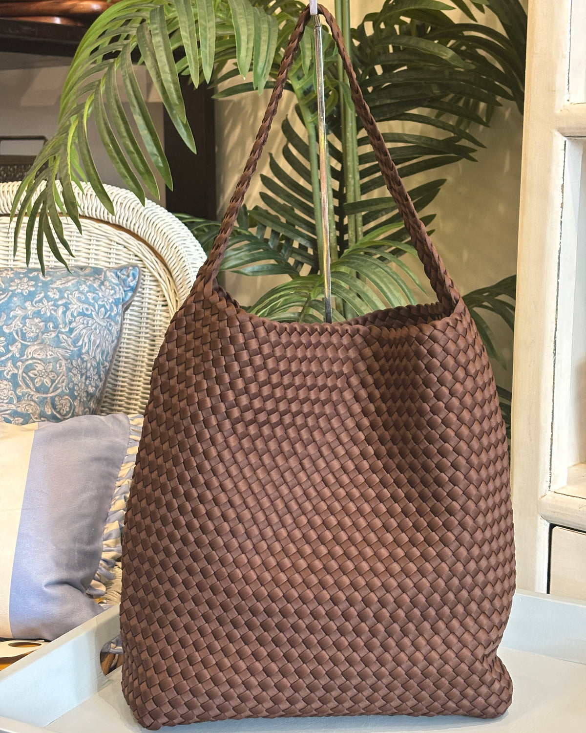 Riviera Woven Tote - Coffee