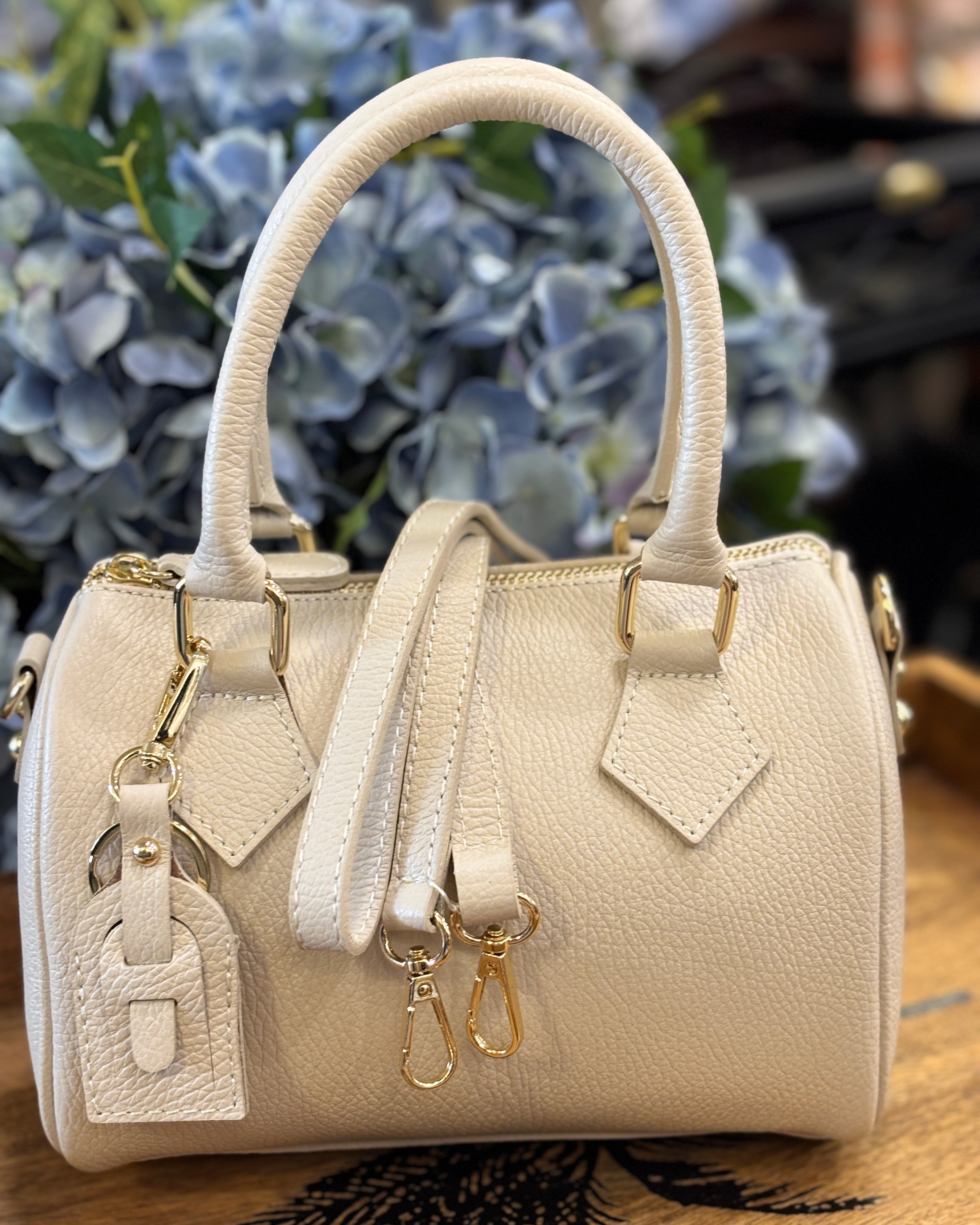 Bauletto Leather Bag - Cream