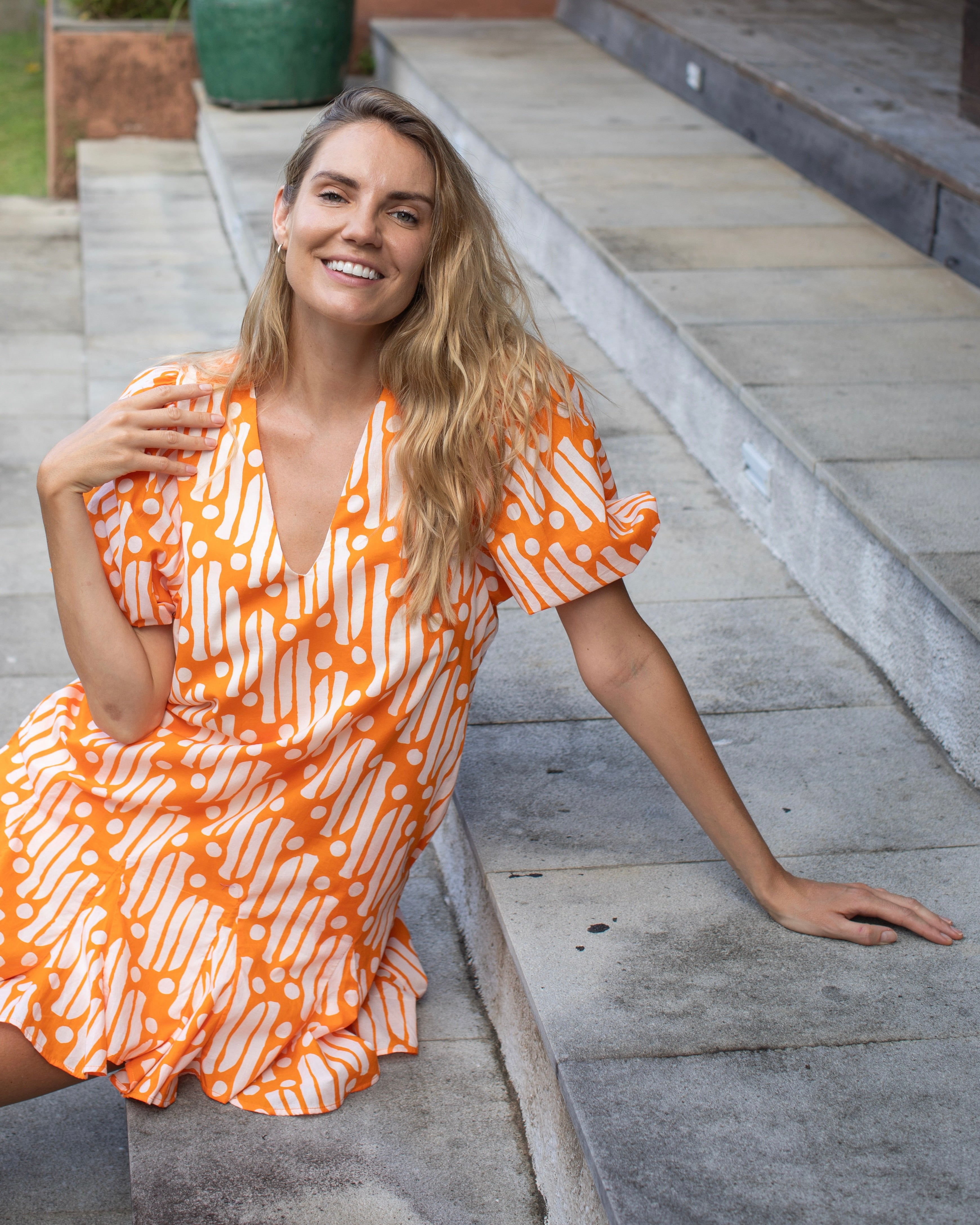 Lucia Dress - Orange Rejeng