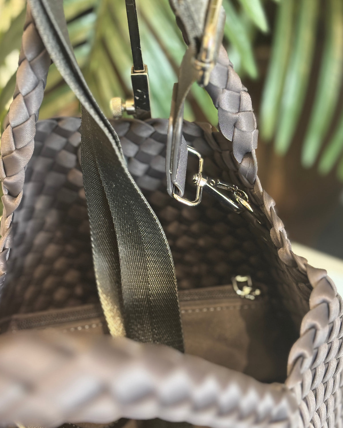 Riviera Woven Tote - Dark Grey