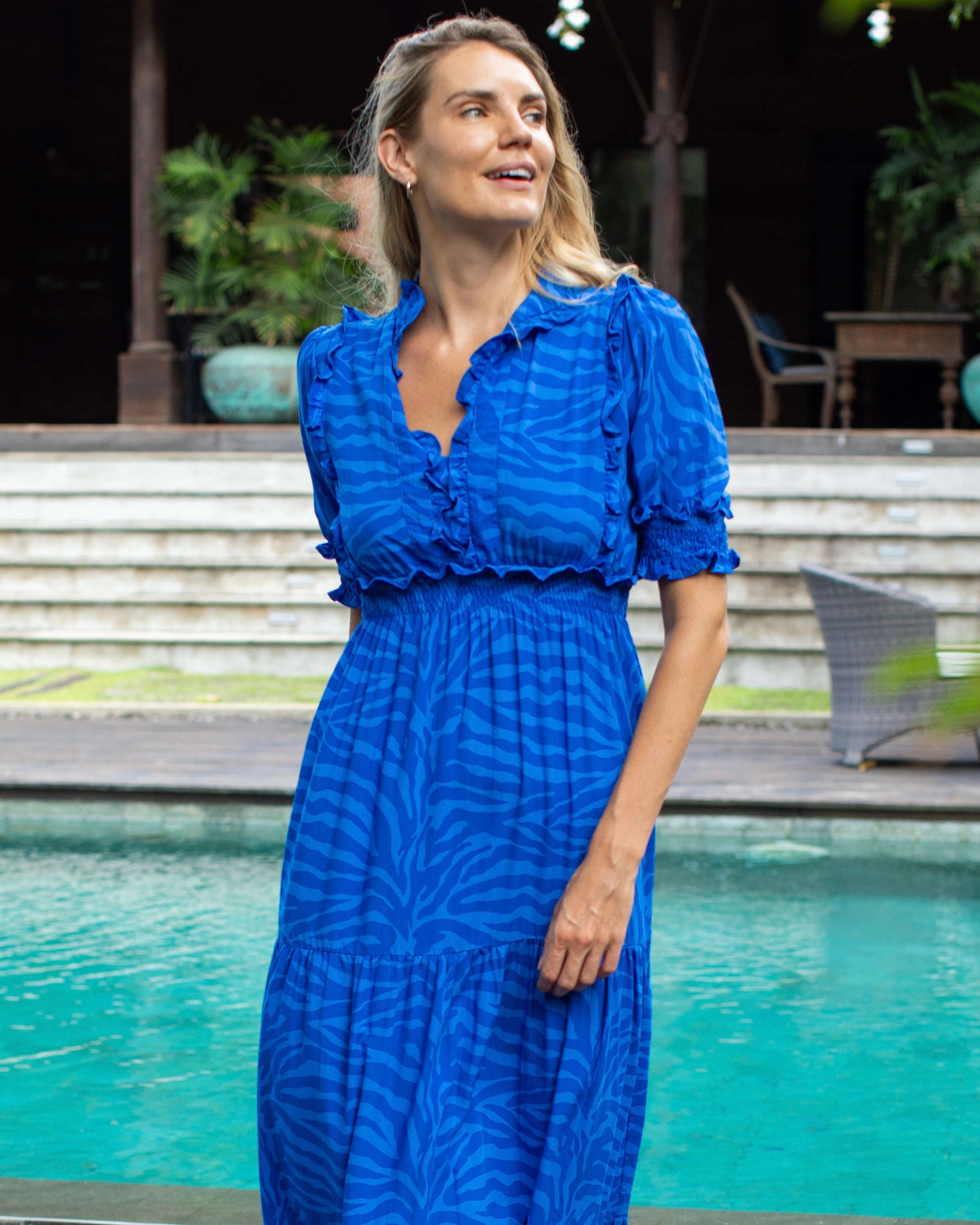 Jo Dress - Swedish Blue Zebra