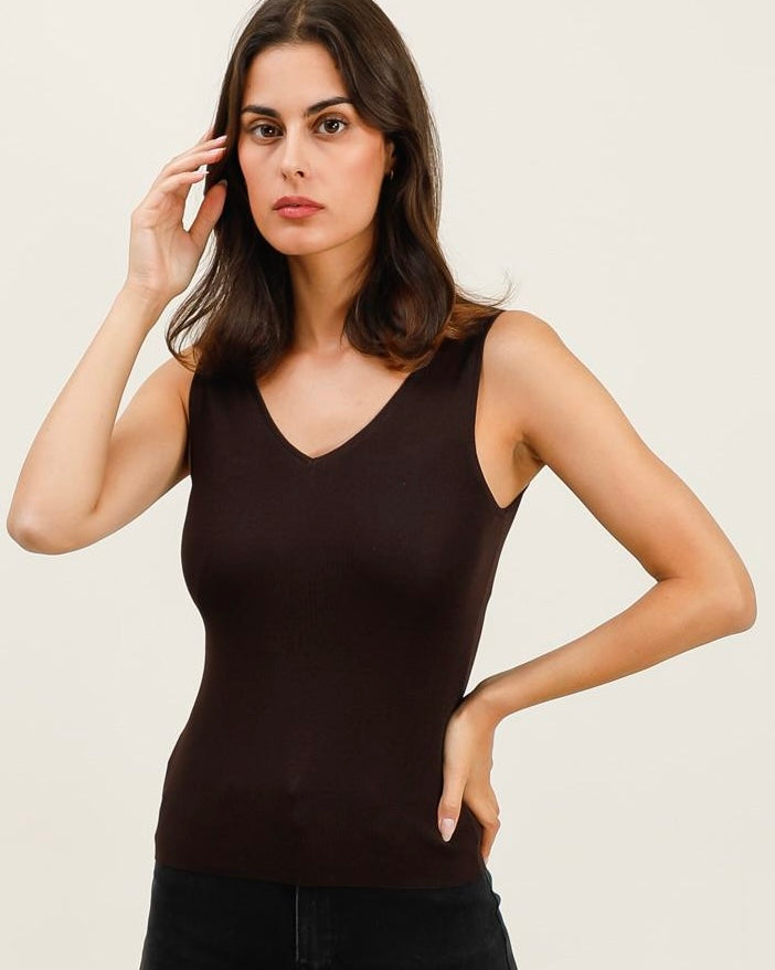 Alma Knit Cami - Chocolate
