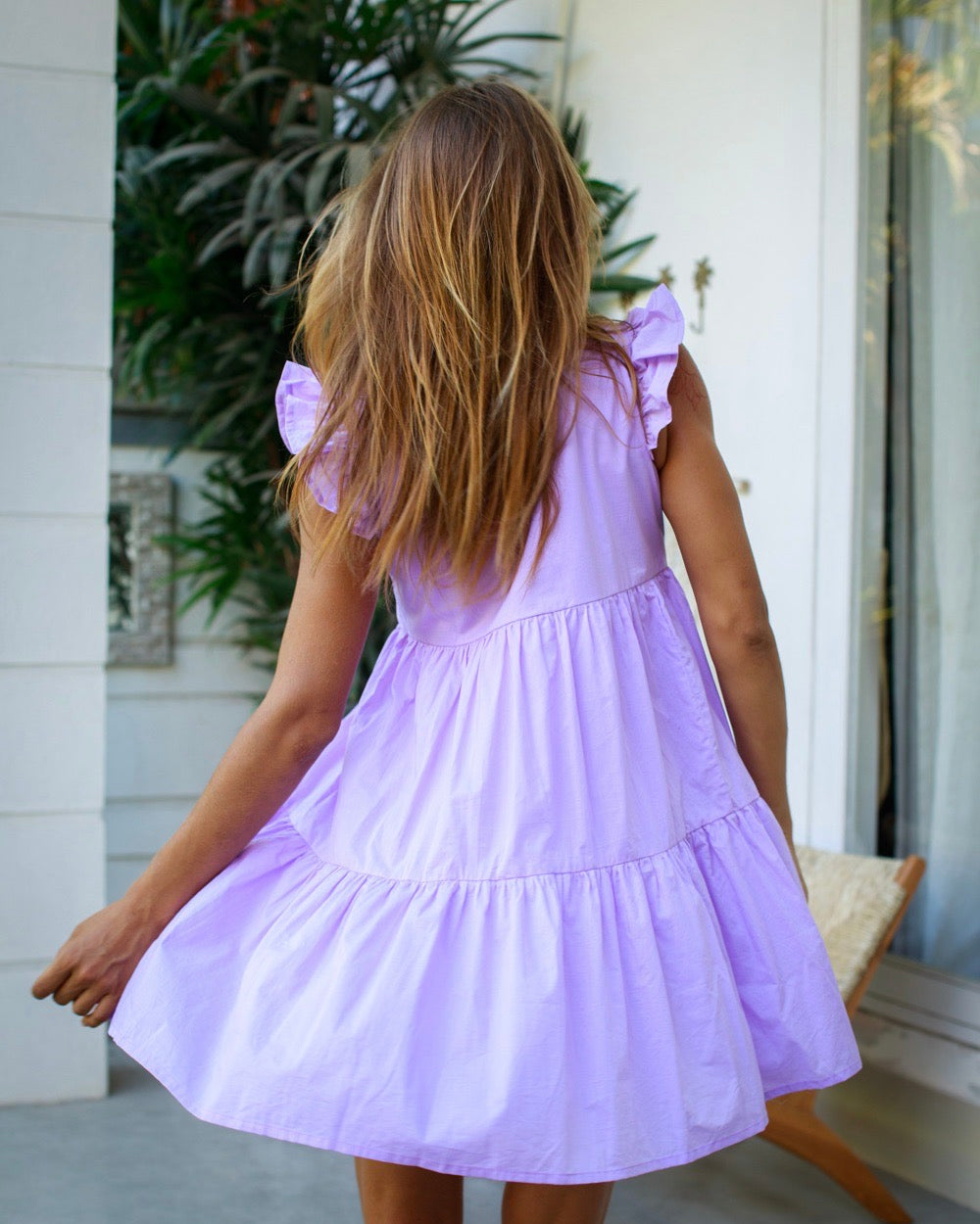 Astrid Dress- Lavender Cotton