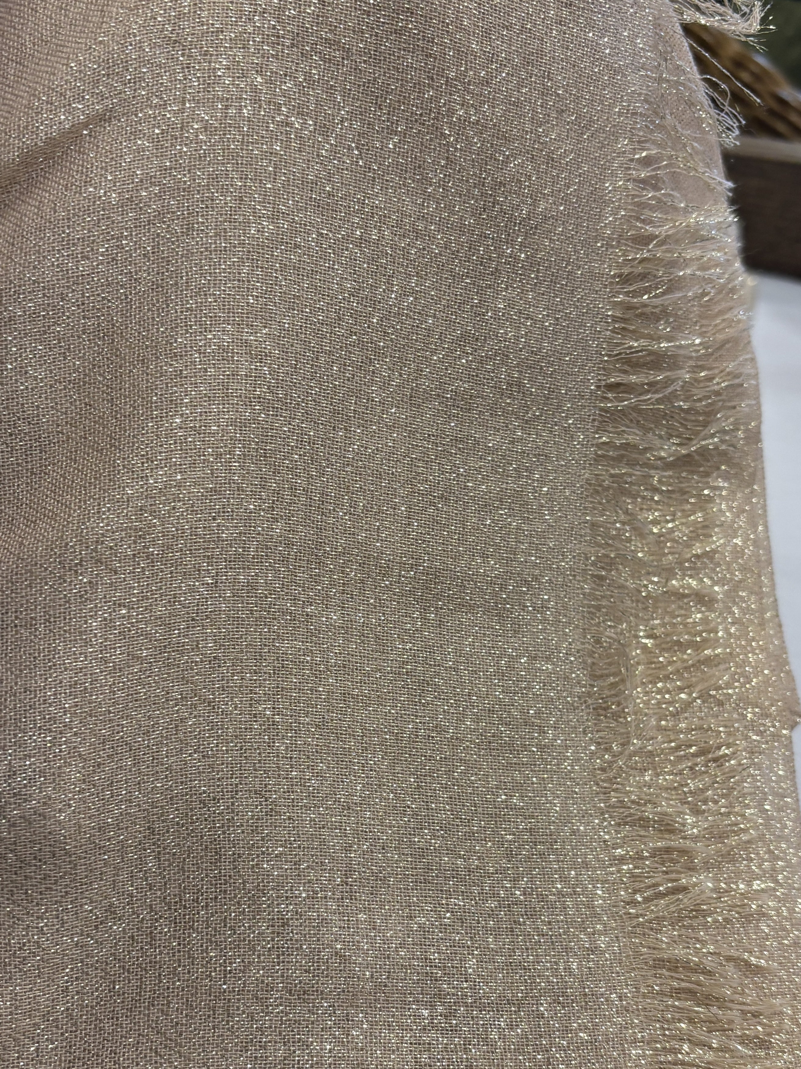 Beige Metallic Scarf