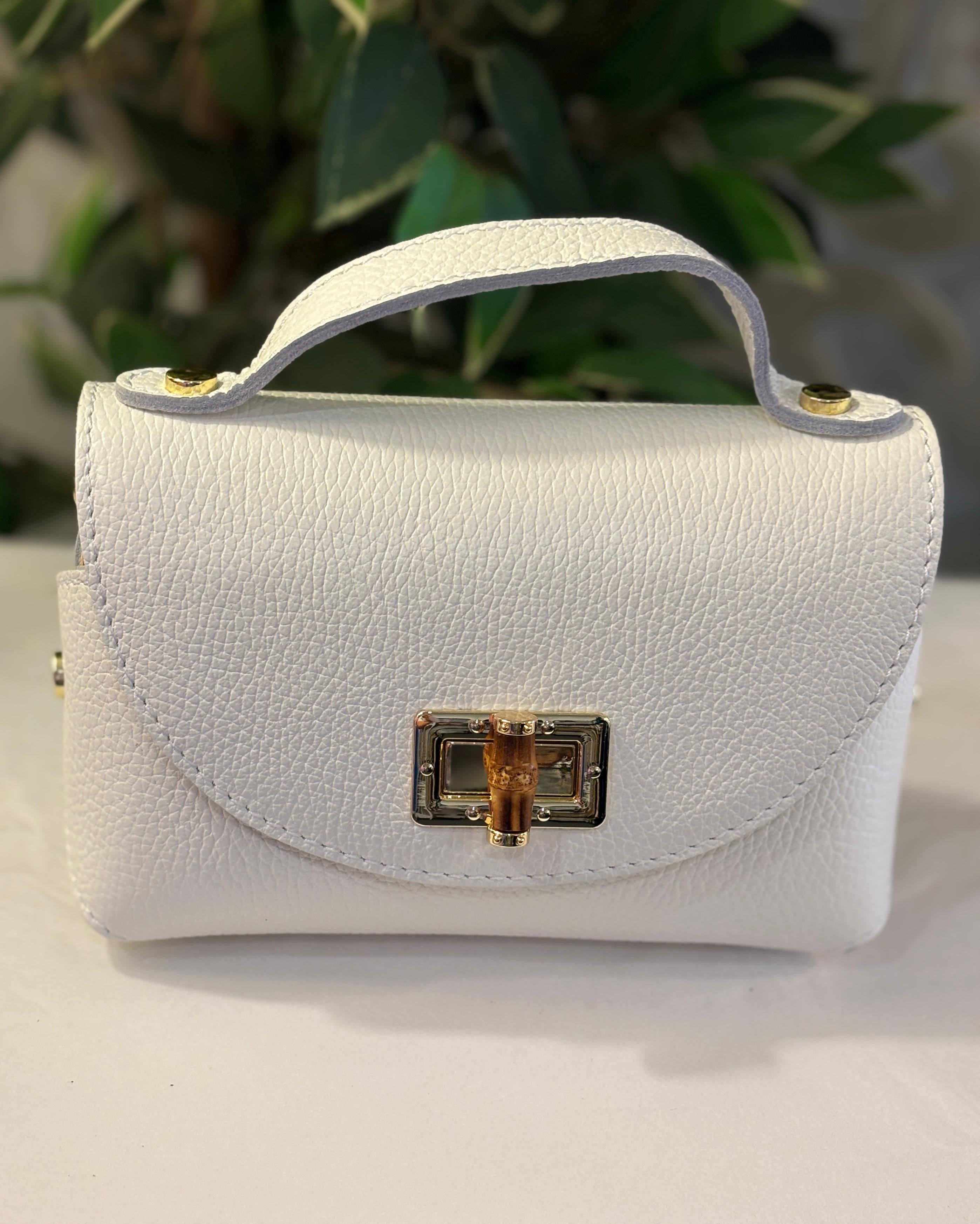 Bella Mini Leather Bag - White