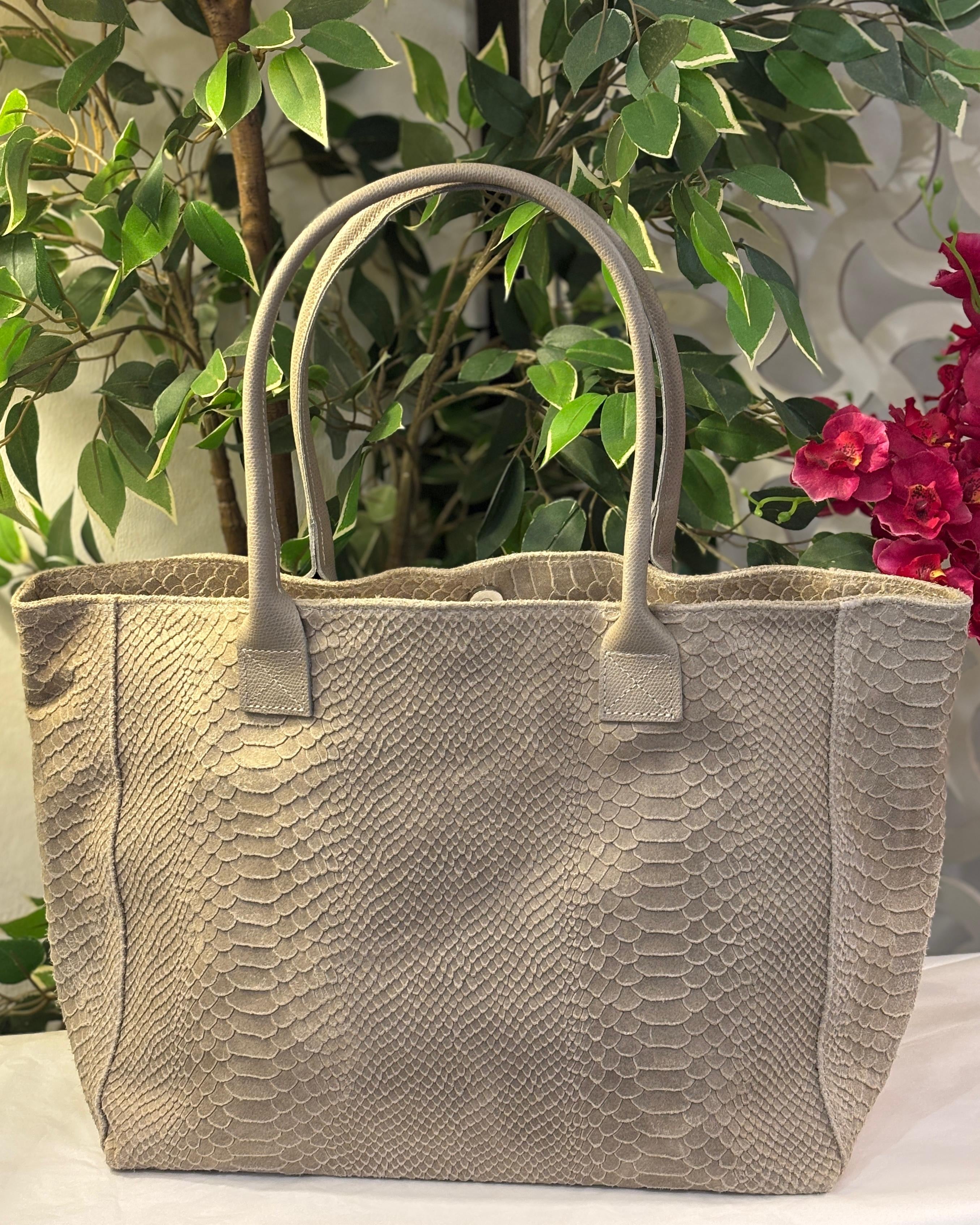 Bolsena Leather Tote Bag - Beige