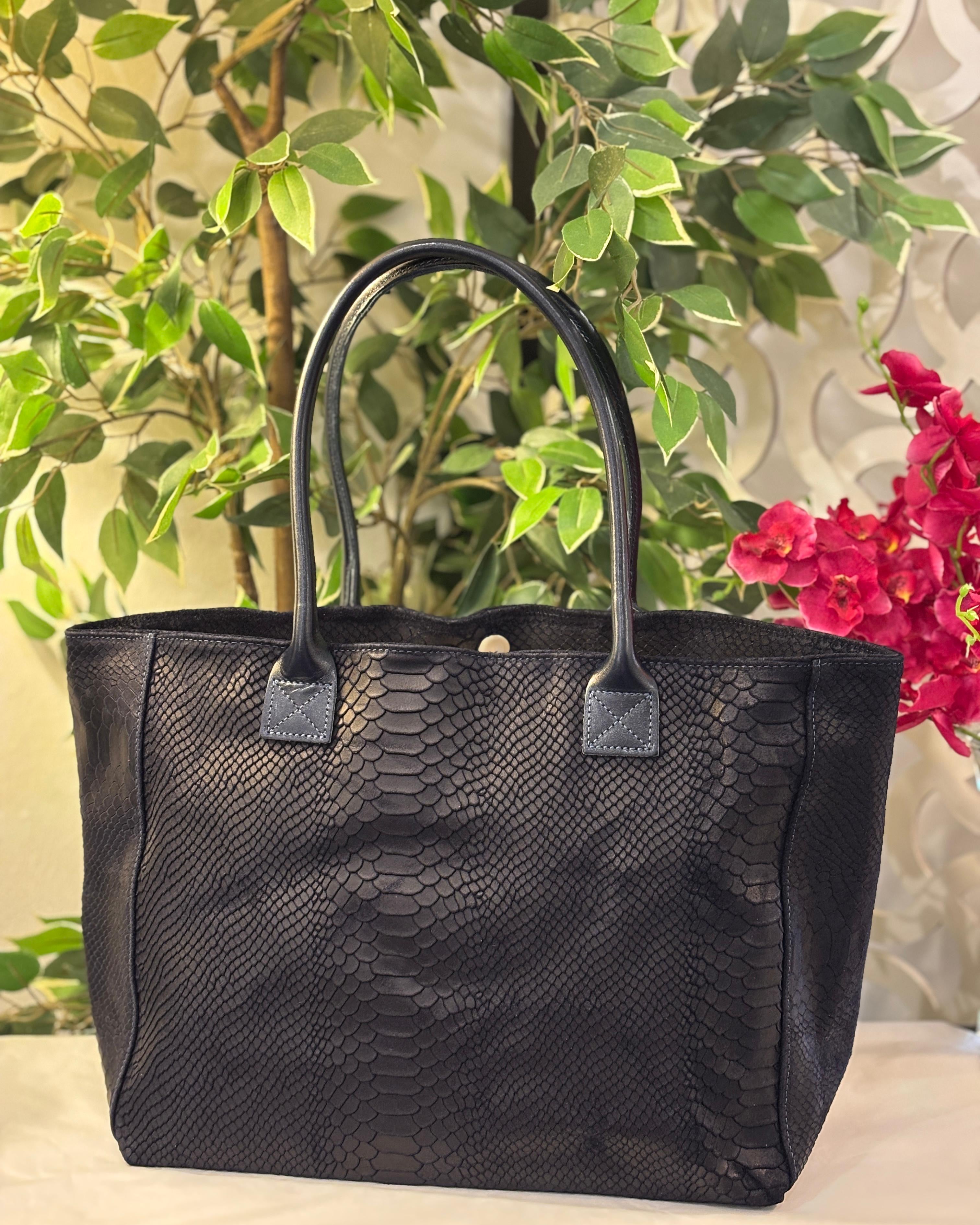 Bolsena Leather Tote Bag - Black