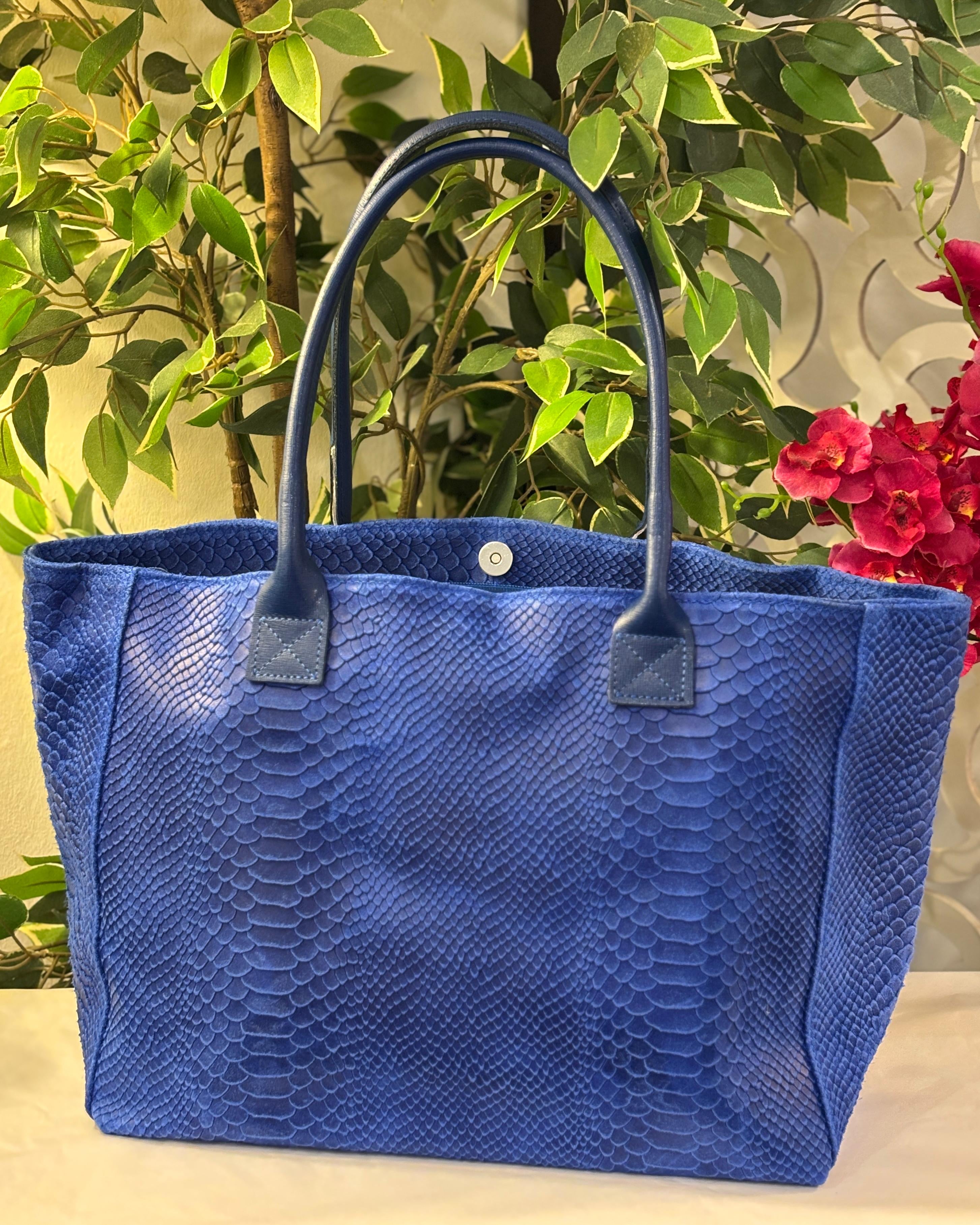 Bolsena Leather Tote Bag - Cobalt