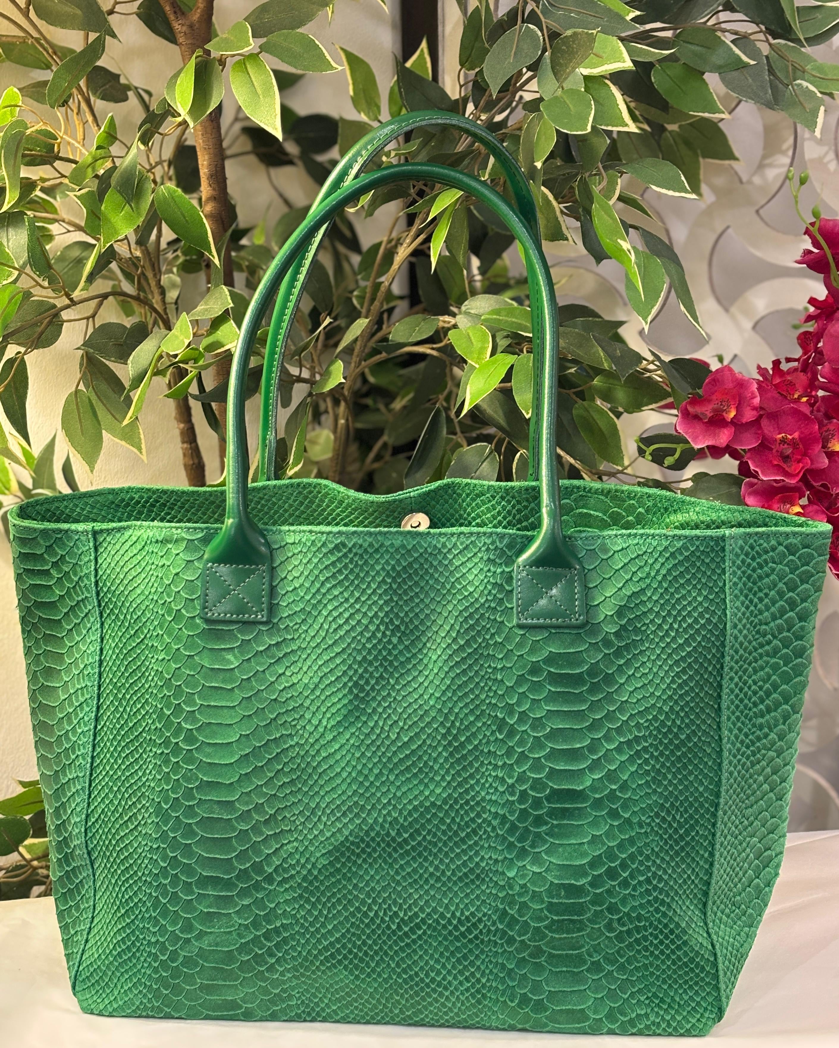Bolsena Leather Tote Bag - Green