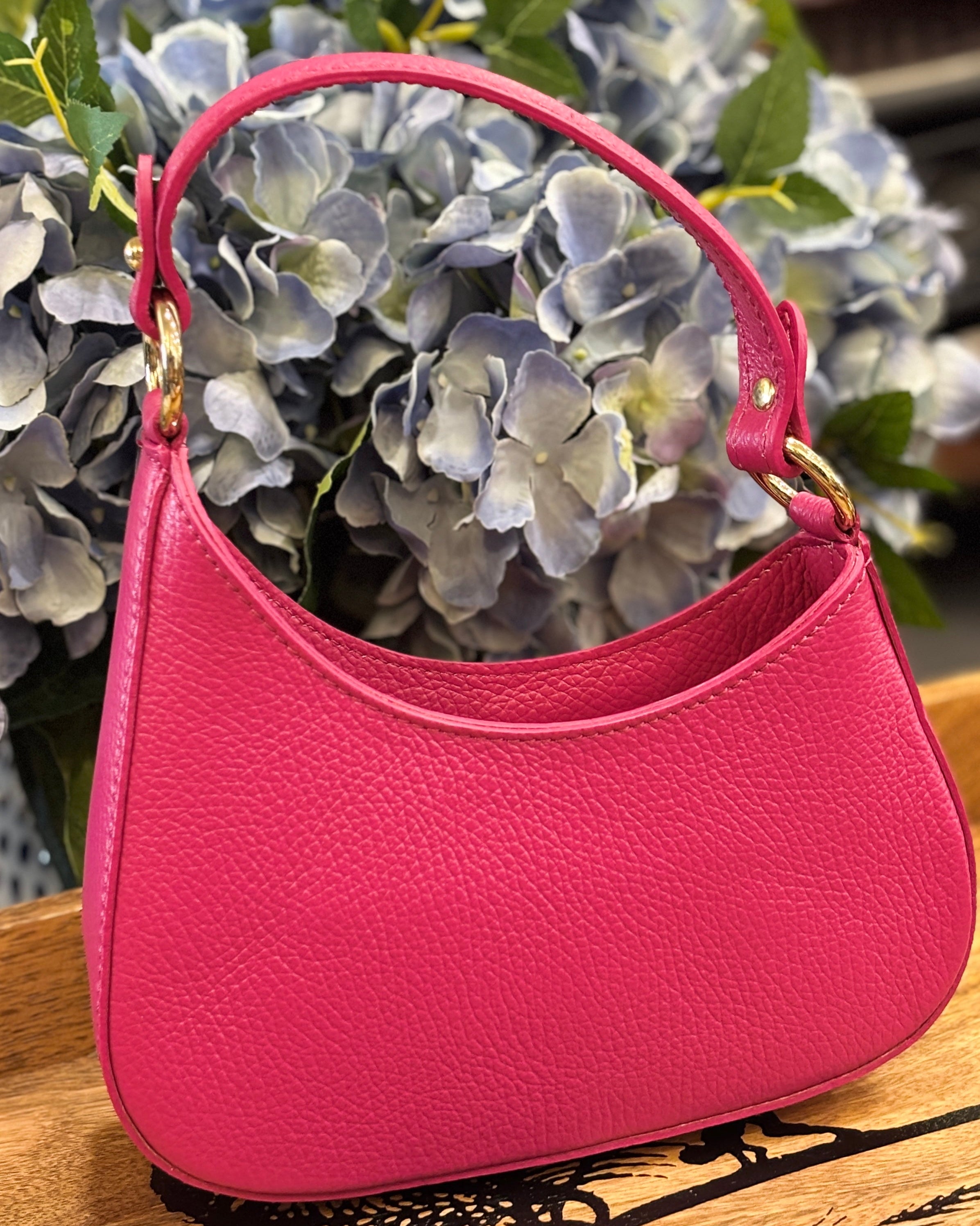 Mini Crescent Bag - Fuchsia