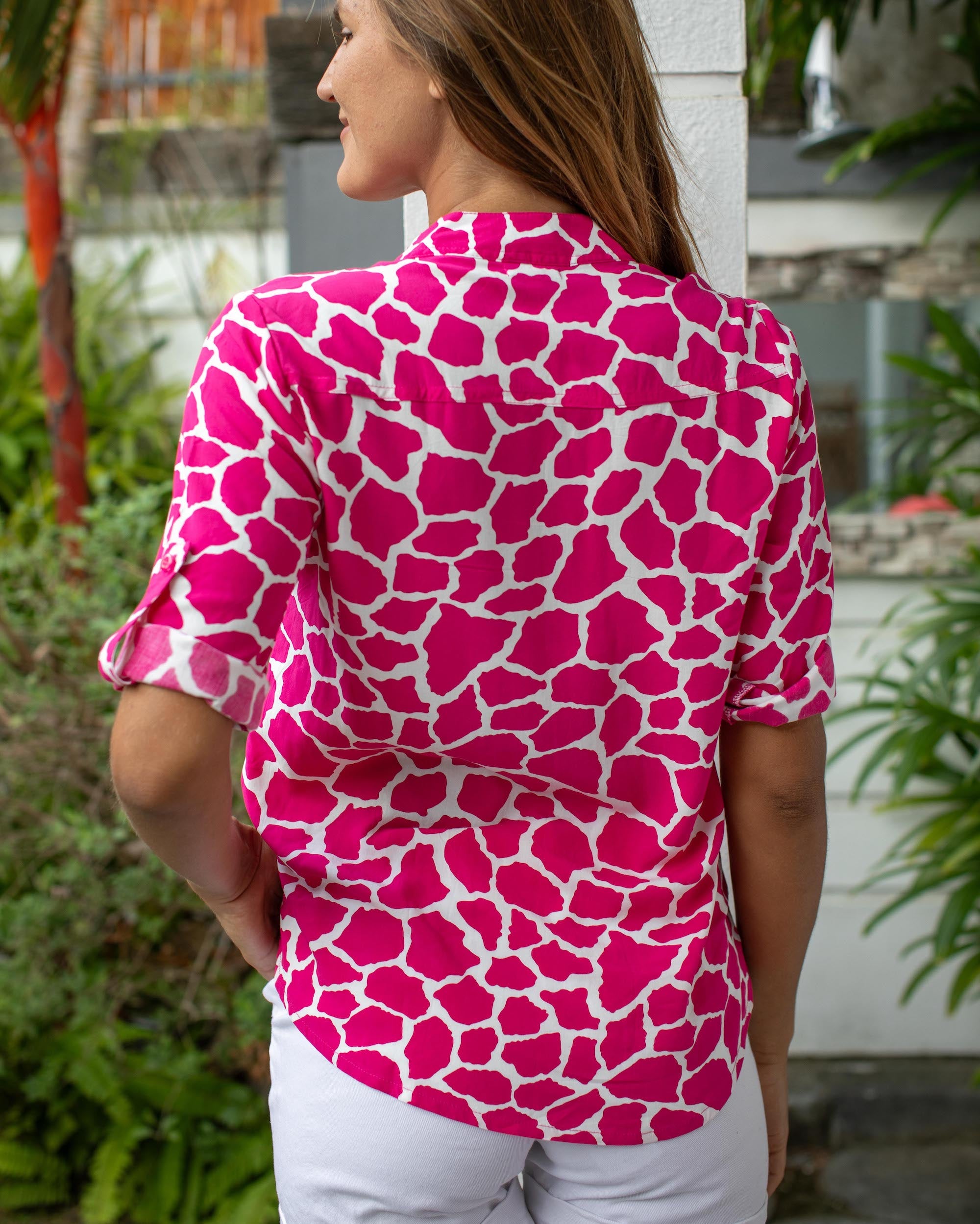 Carlie Top - Fuchsia Giraffe