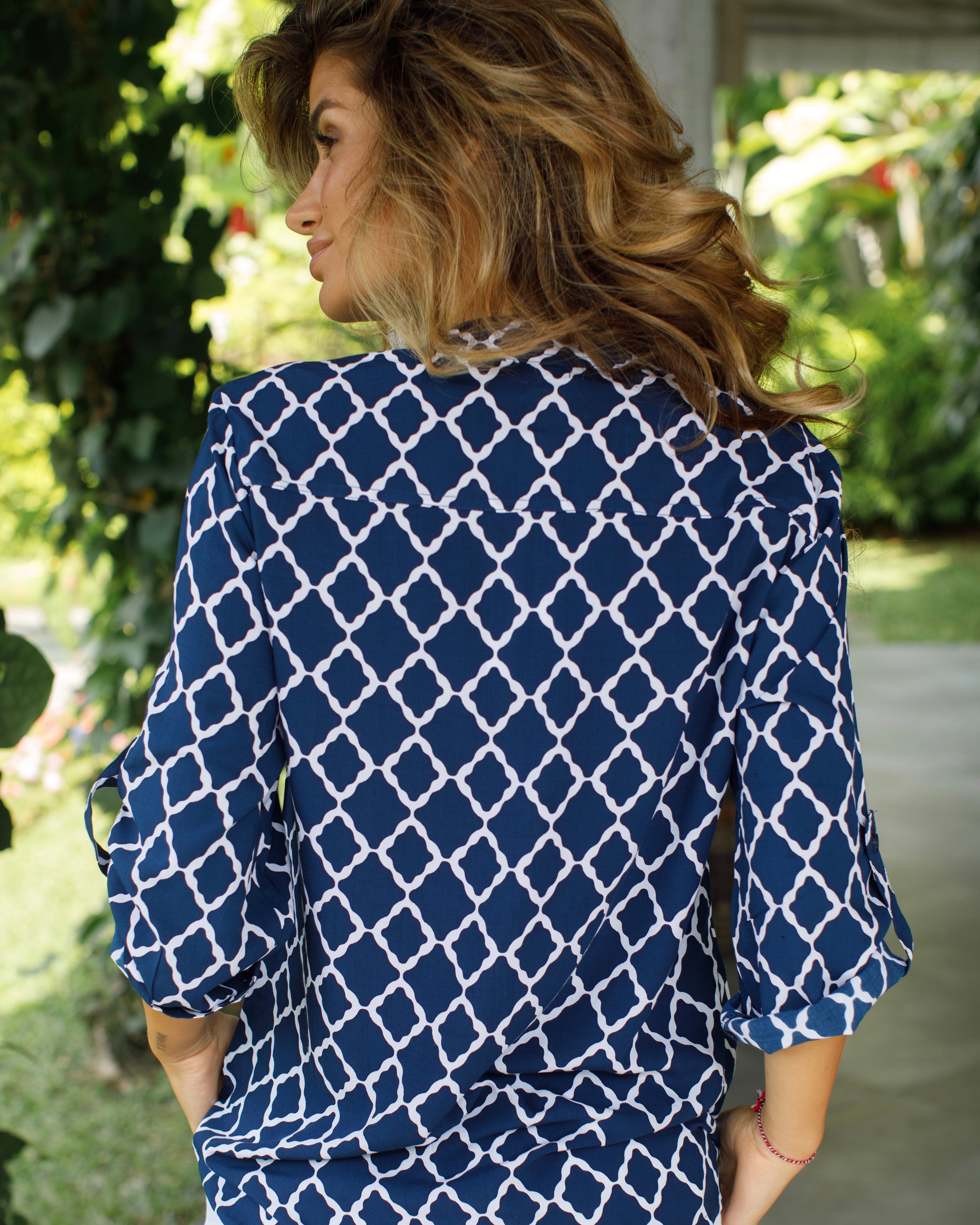 Carlie Top - Navy/White Marquis