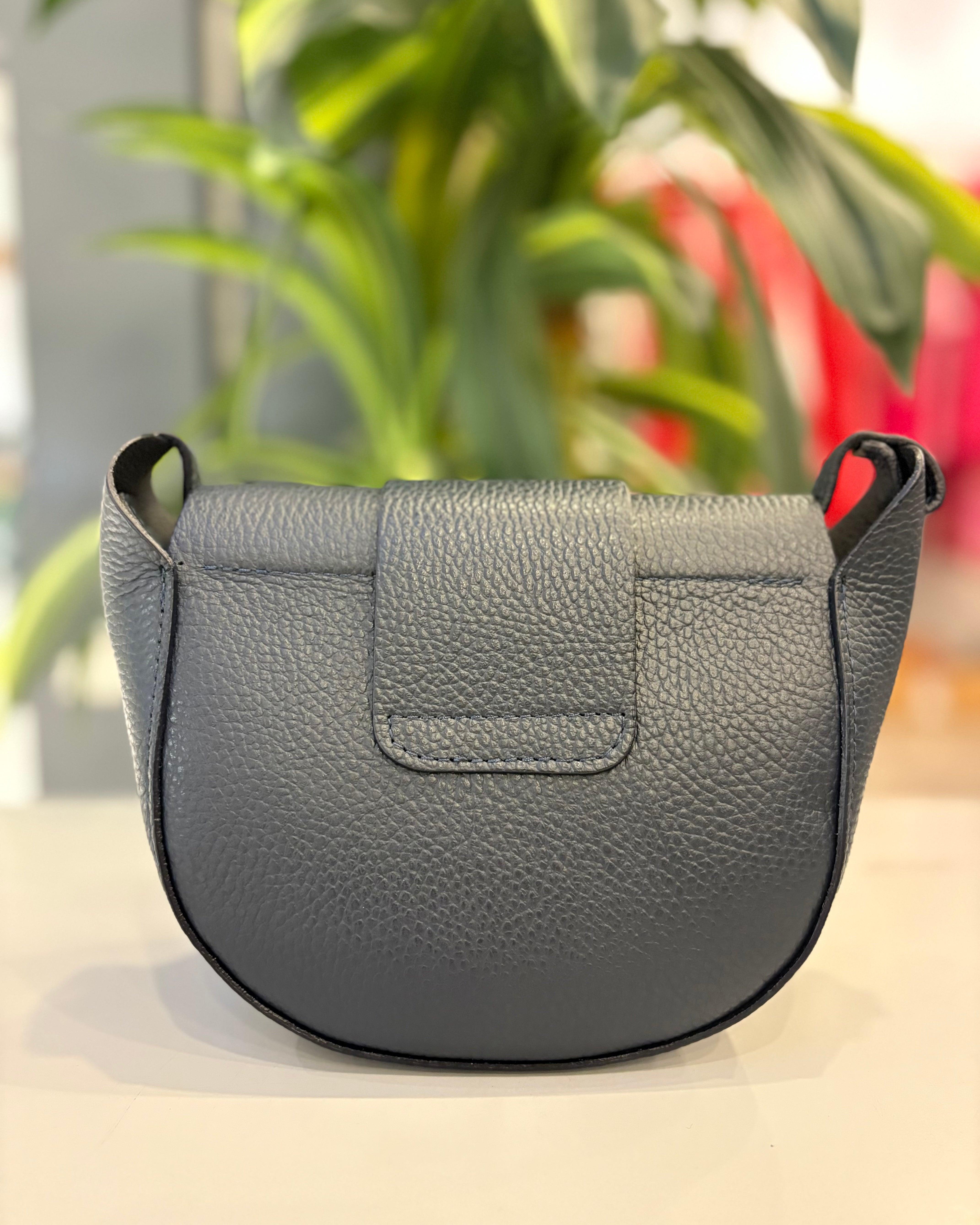 Celano Leather Saddle Bag - Navy