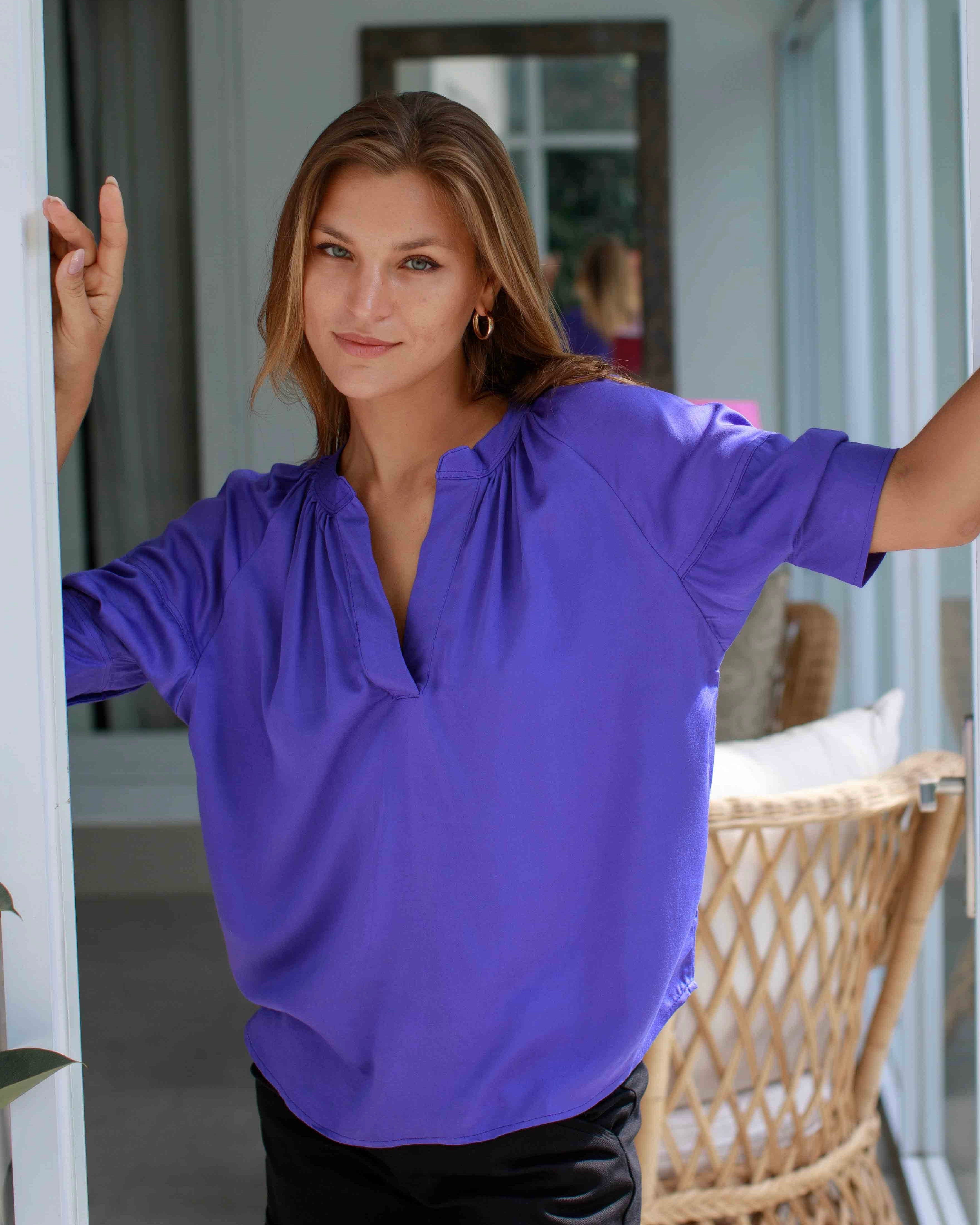 Claudia Top - Liberty Blue Bamboo