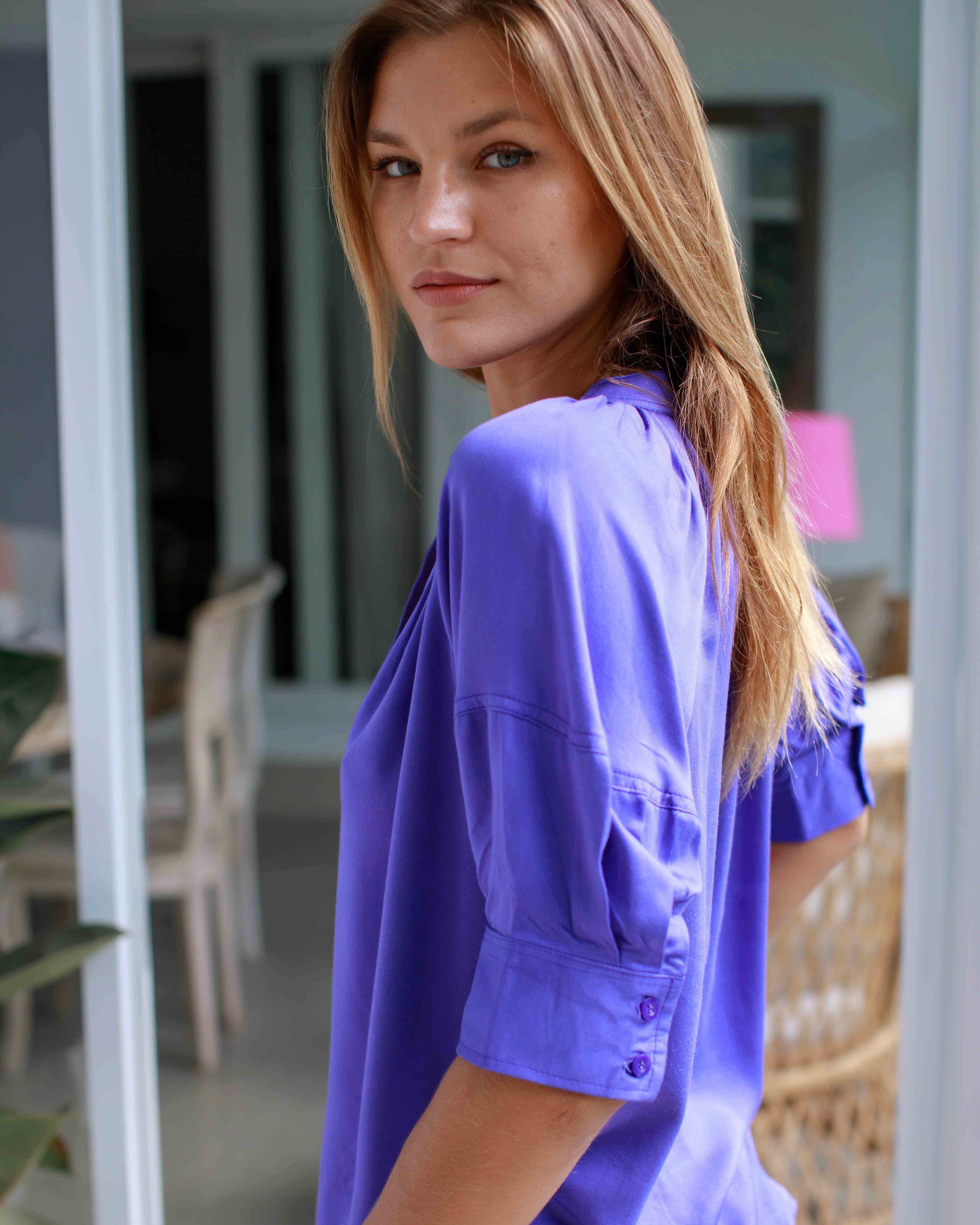 Claudia Top - Liberty Blue Bamboo