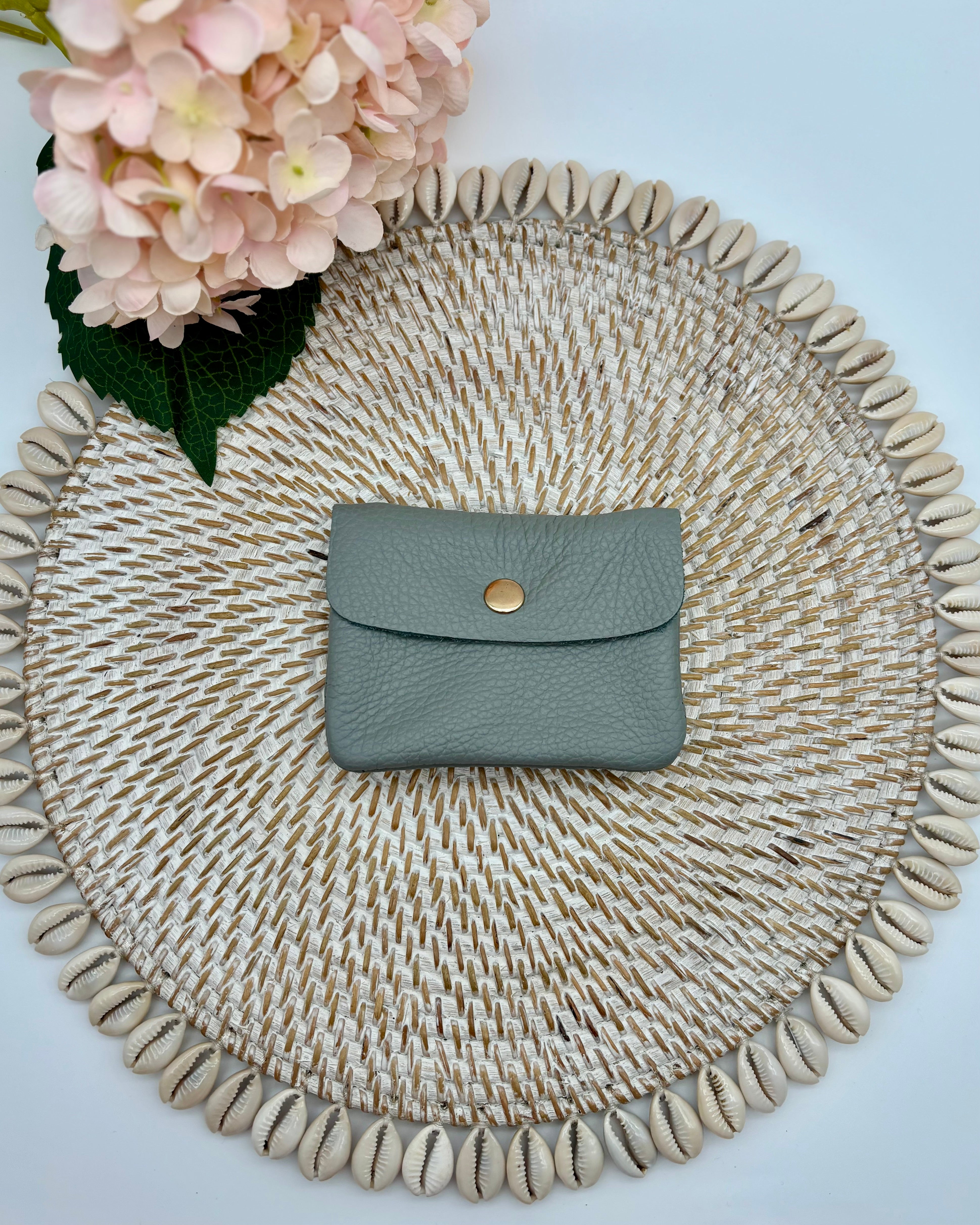 Light Grey Leather Coin Purse