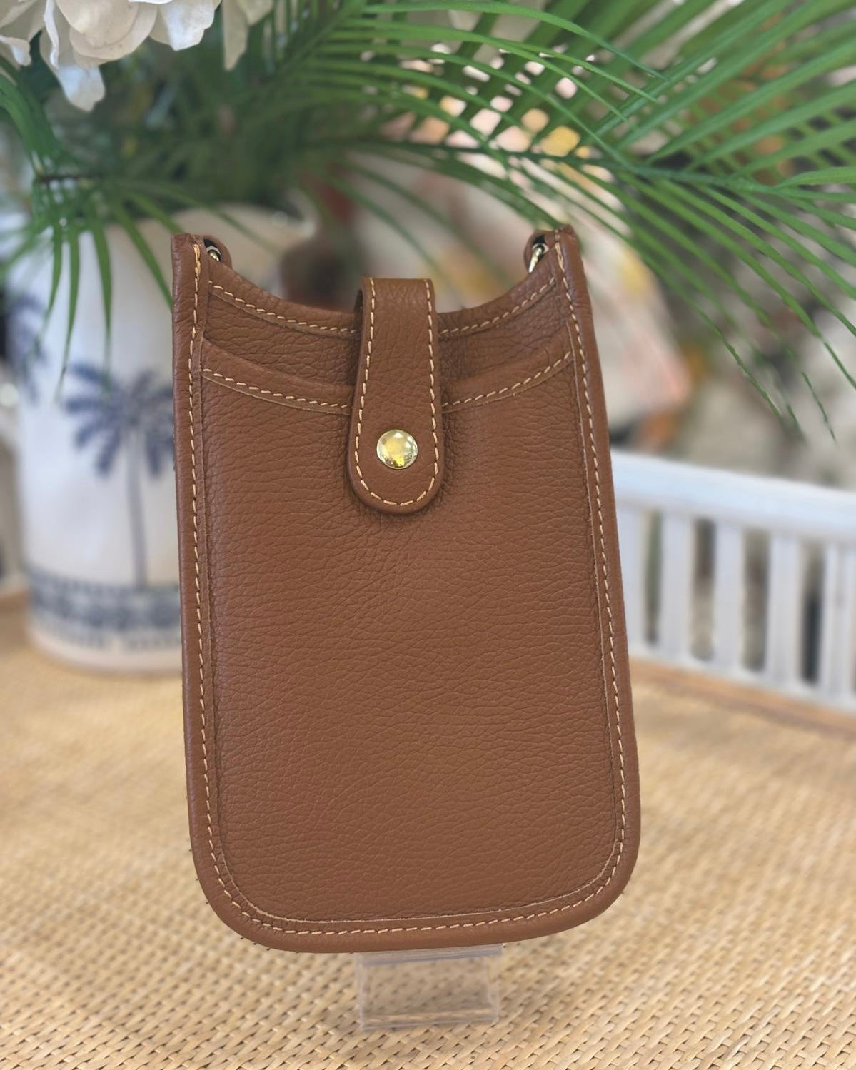 Cortona Leather Phone Bag - Tan
