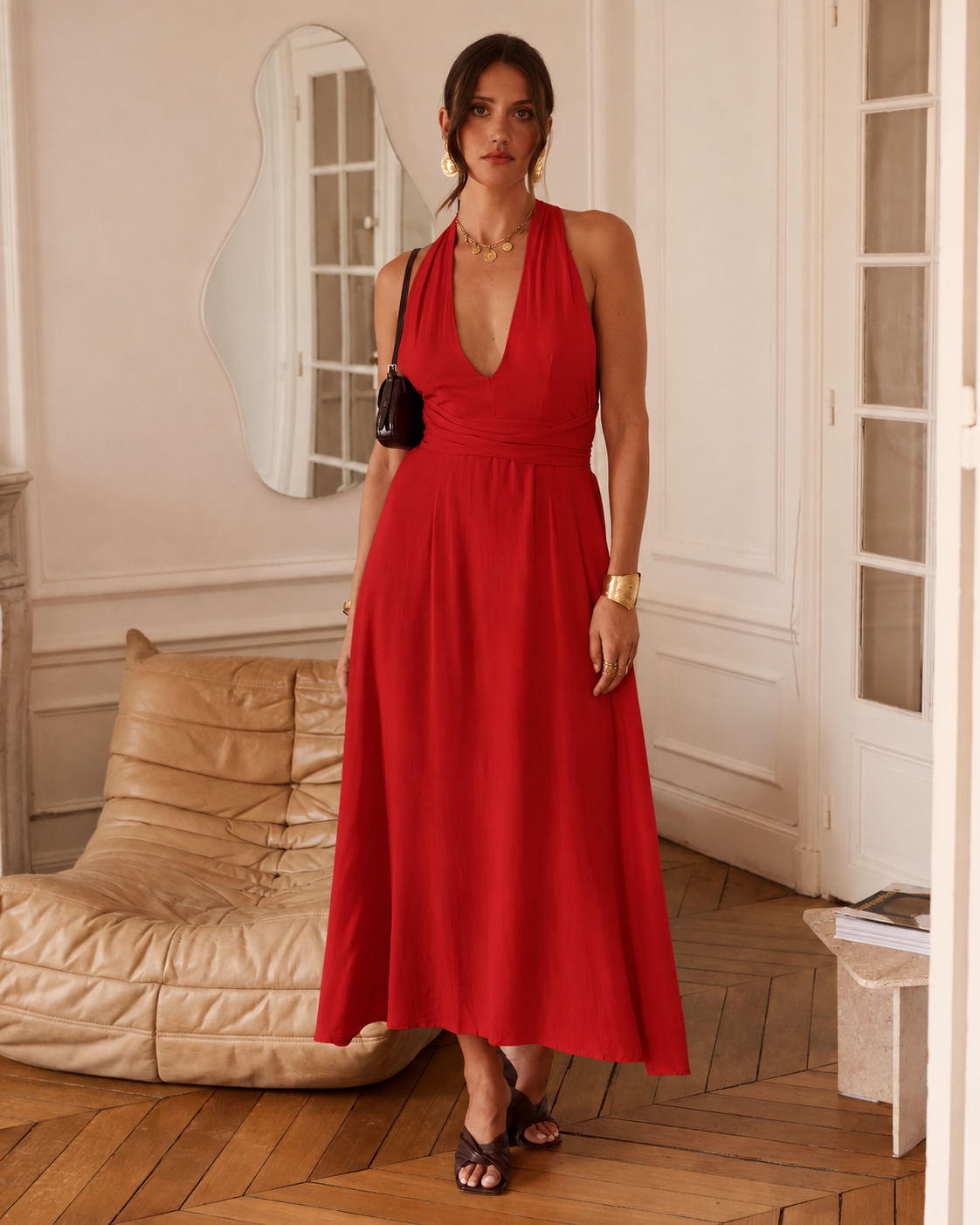 Elodie Long Dress - Red