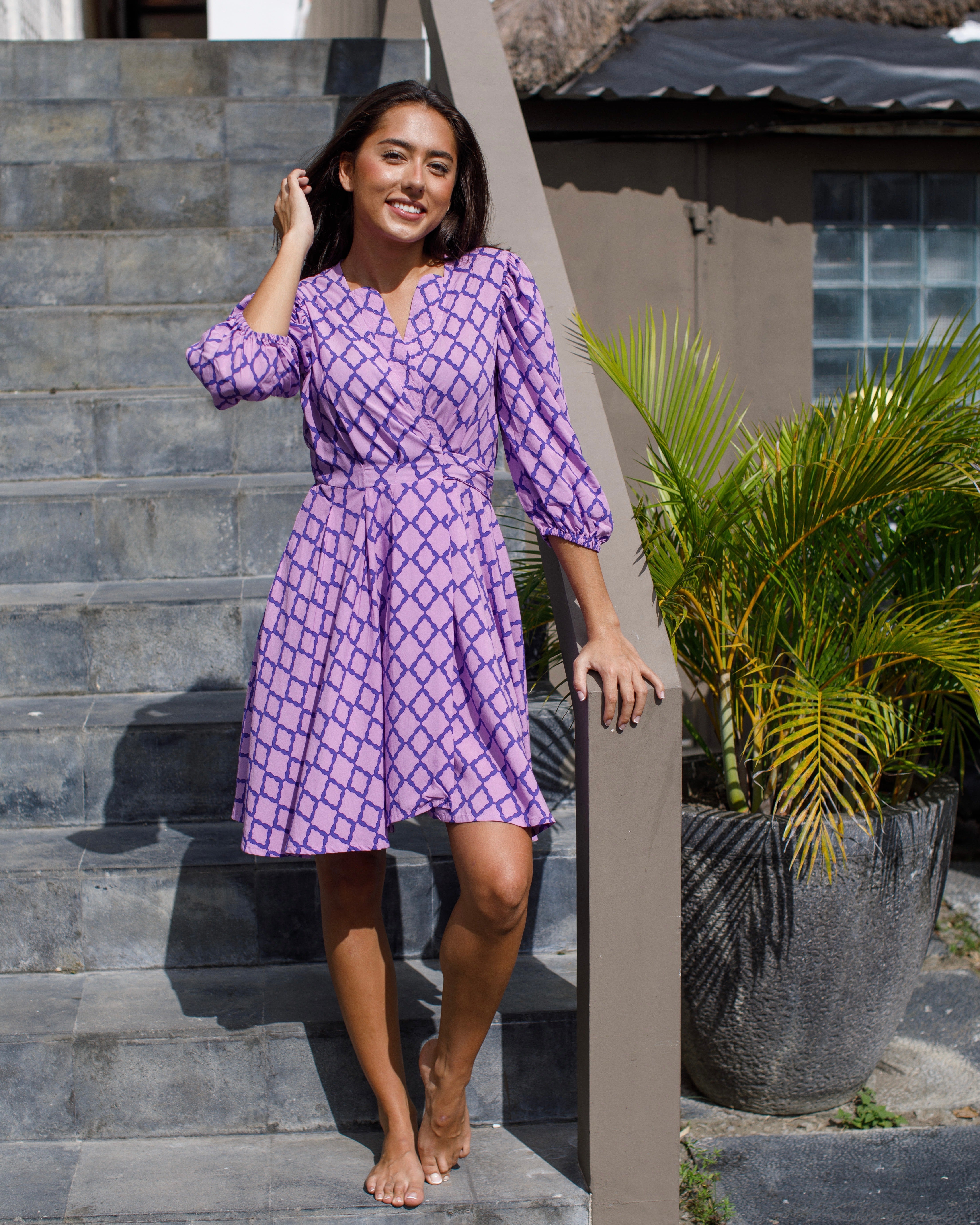 Freya Dress - Lavender/Liberty Blue Marquis