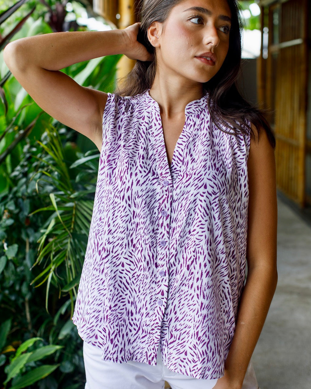Haddi Top - Lavender Small Tiger