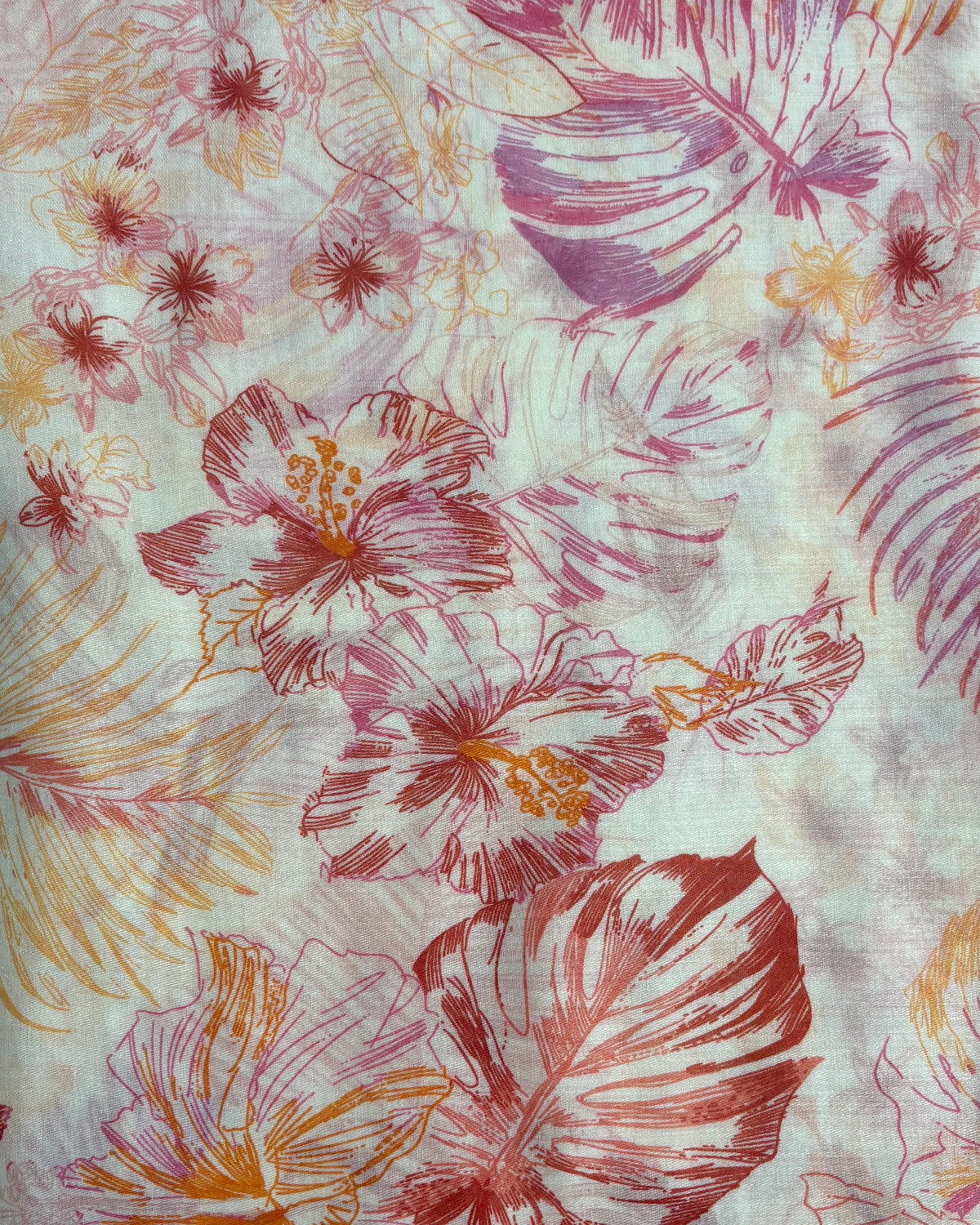 Pink Hibiscus Scarf