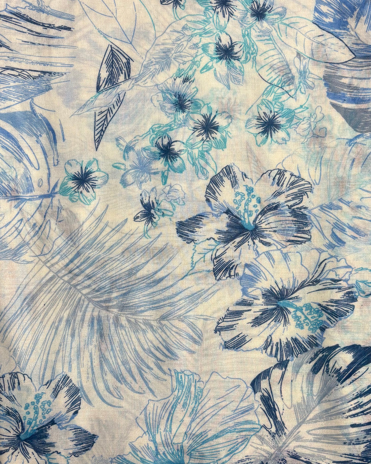 Blue Hibiscus Scarf