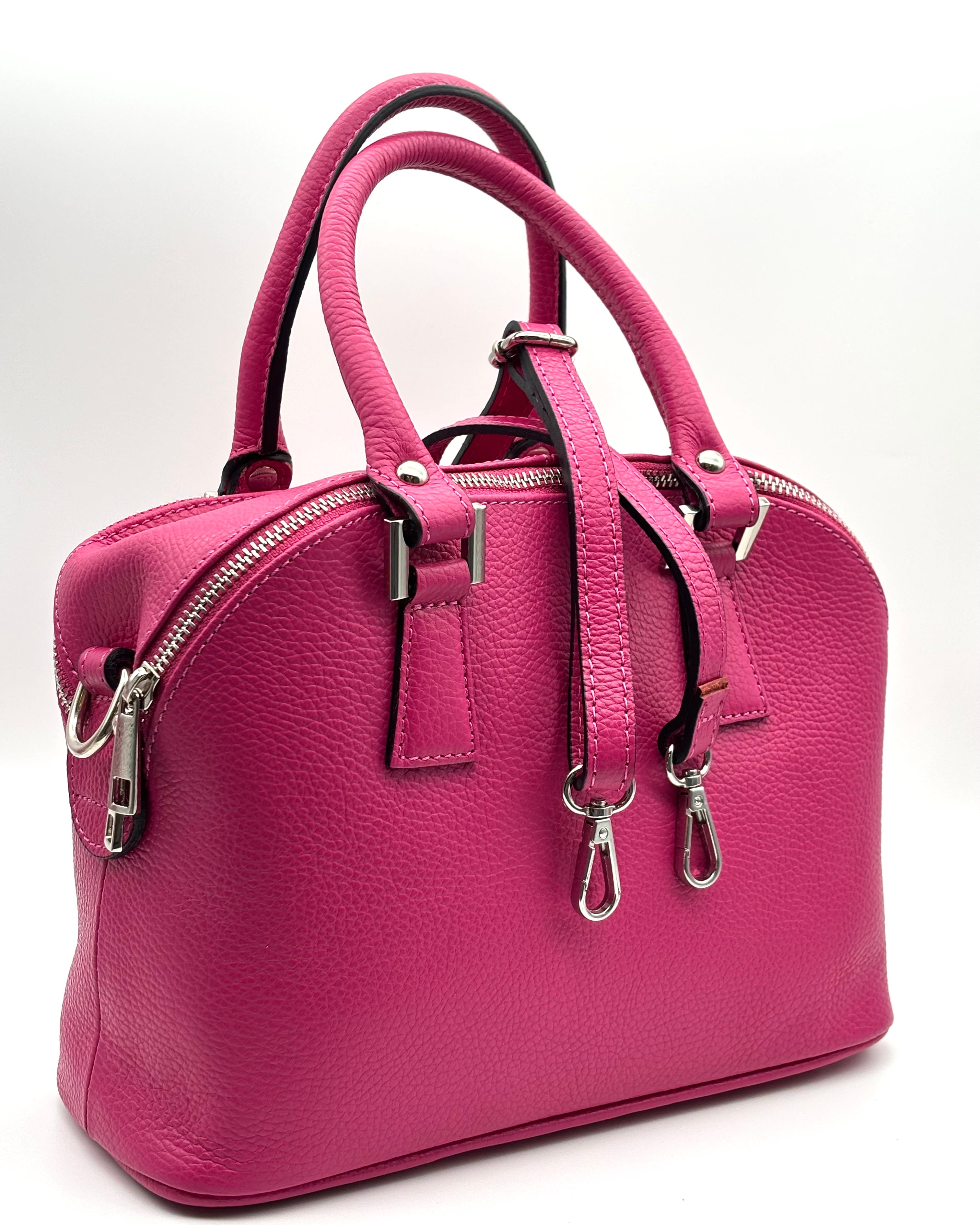 Genova Leather Bag - Fuchsia