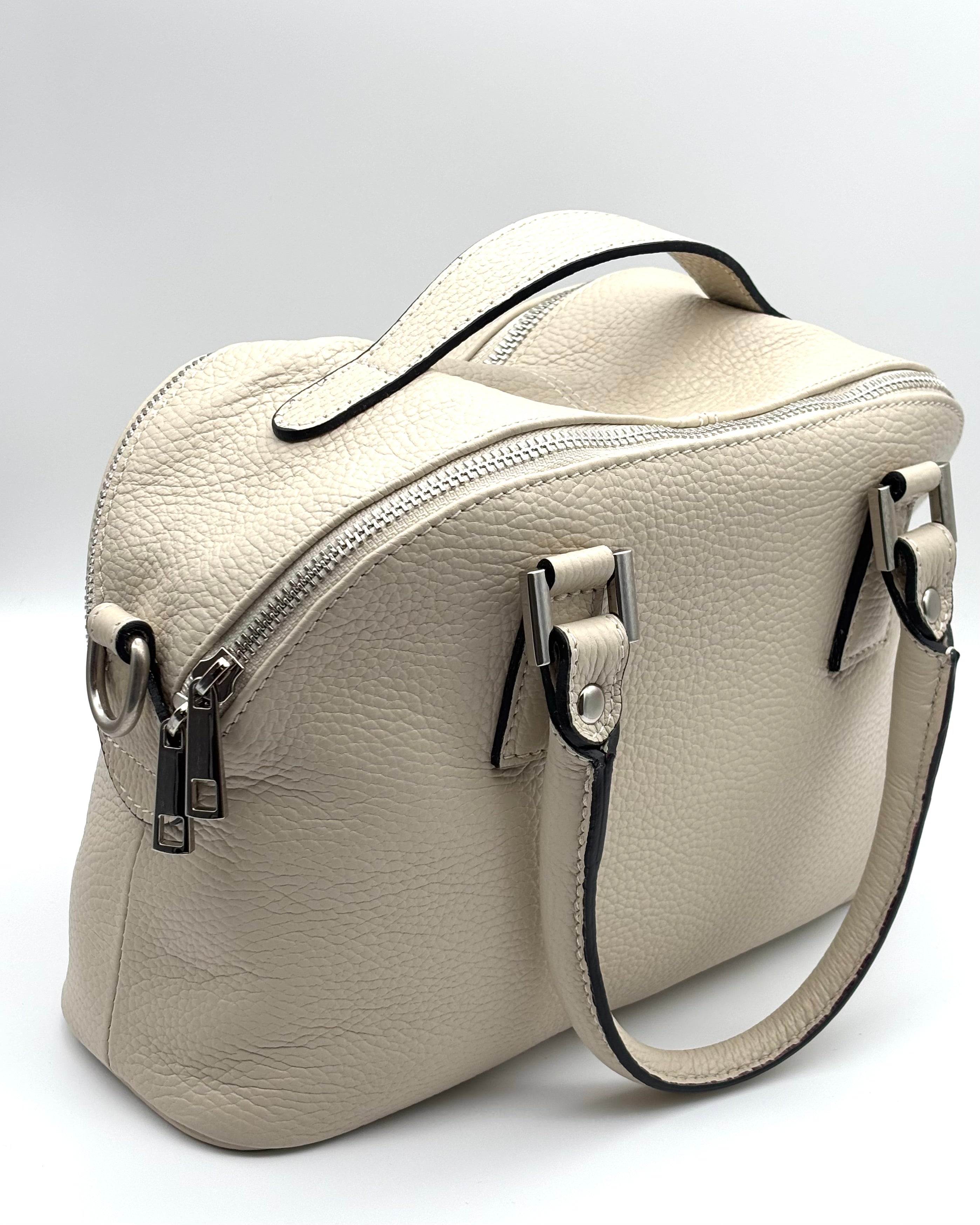 Genova Leather Bag - Cream