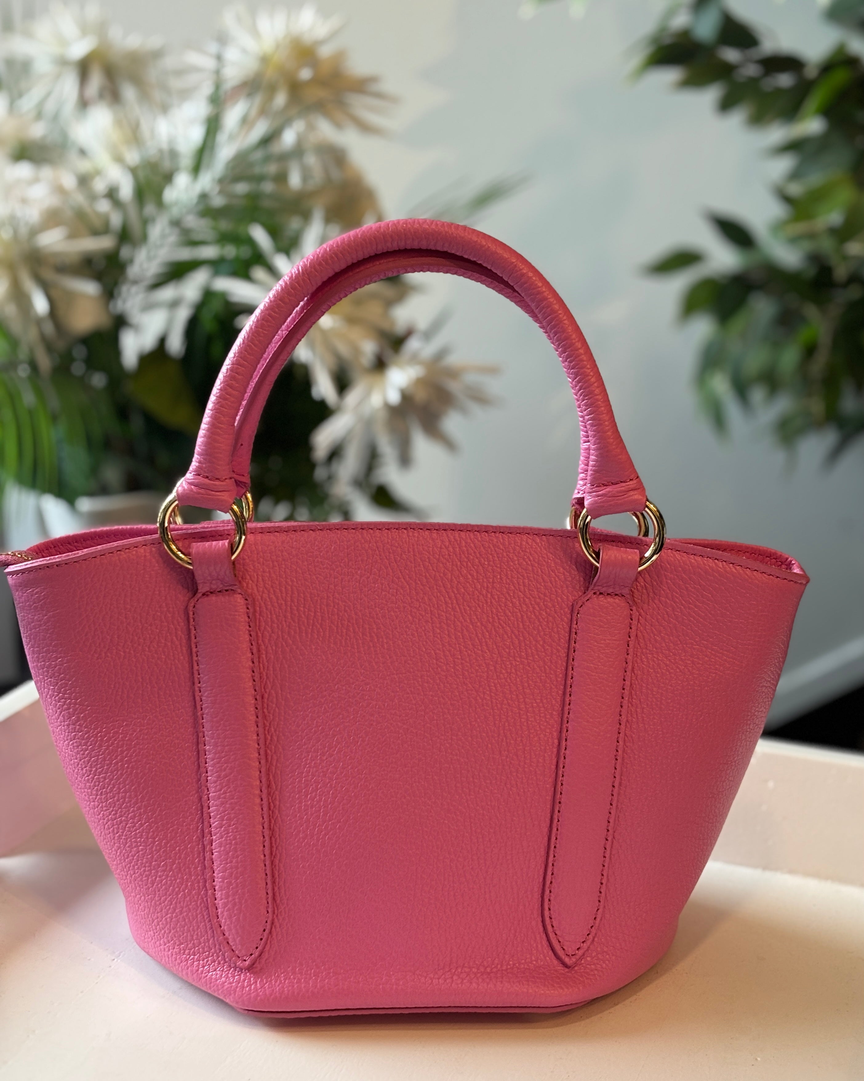 Verona Mini Leather Tote - Pink