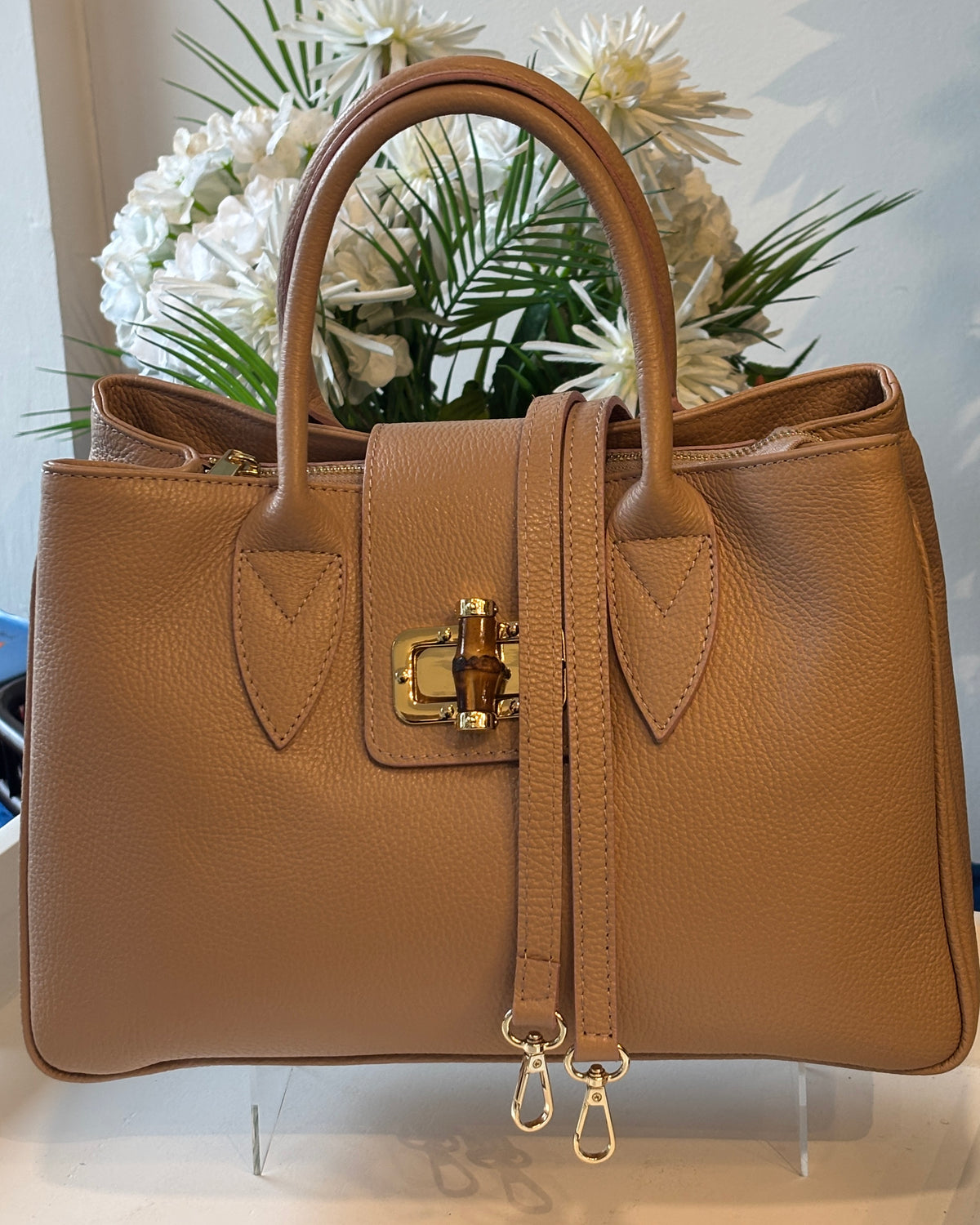 Arezzo Leather Bag - Tan