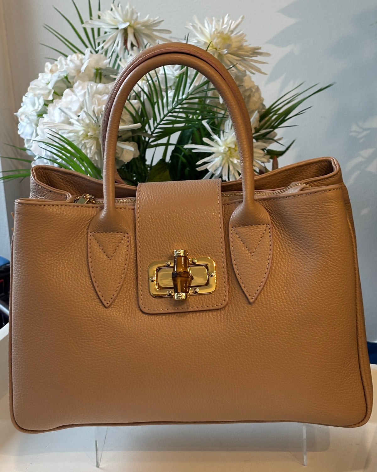 Arezzo Leather Bag - Tan