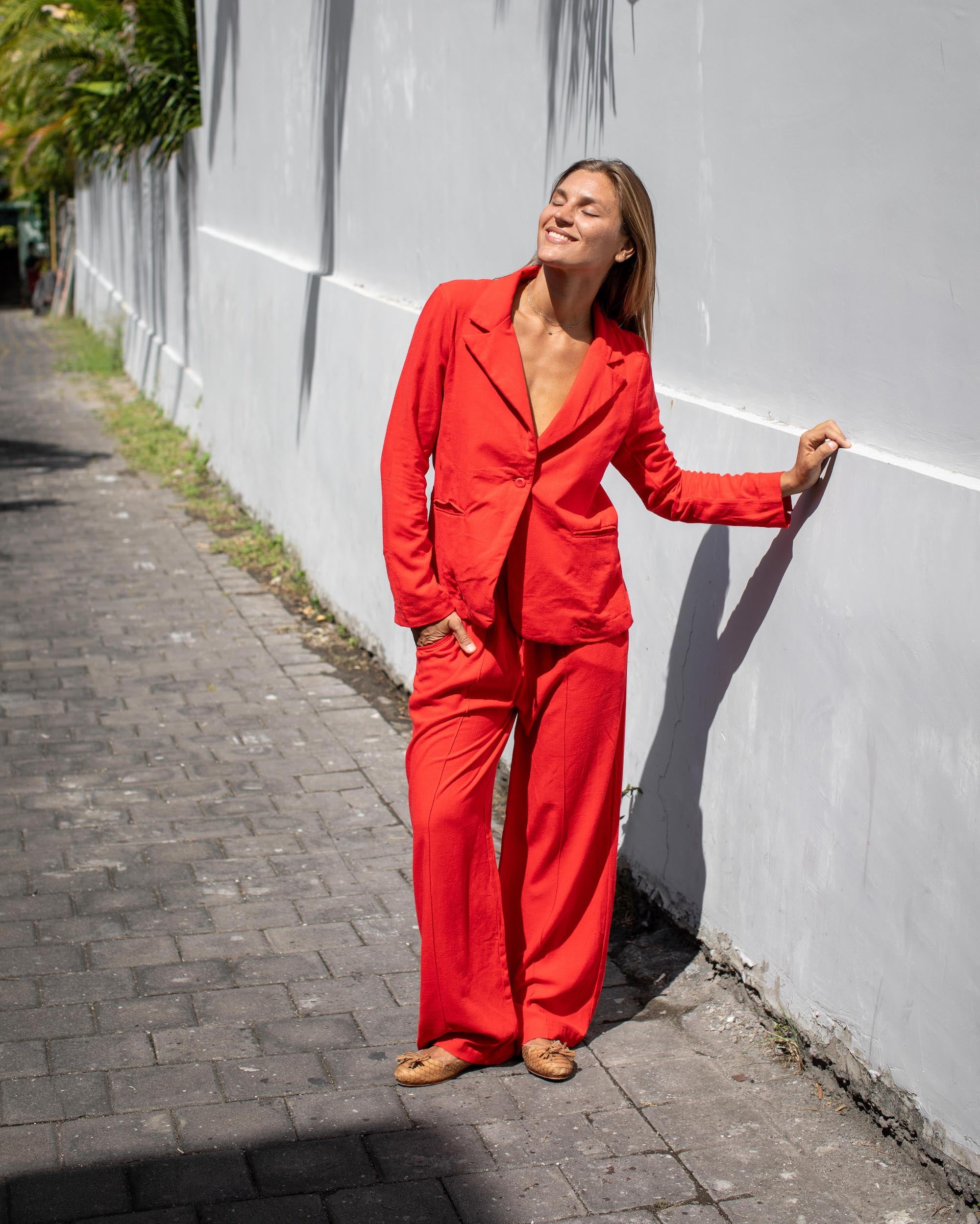 Inez Trousers - Mandarin Red