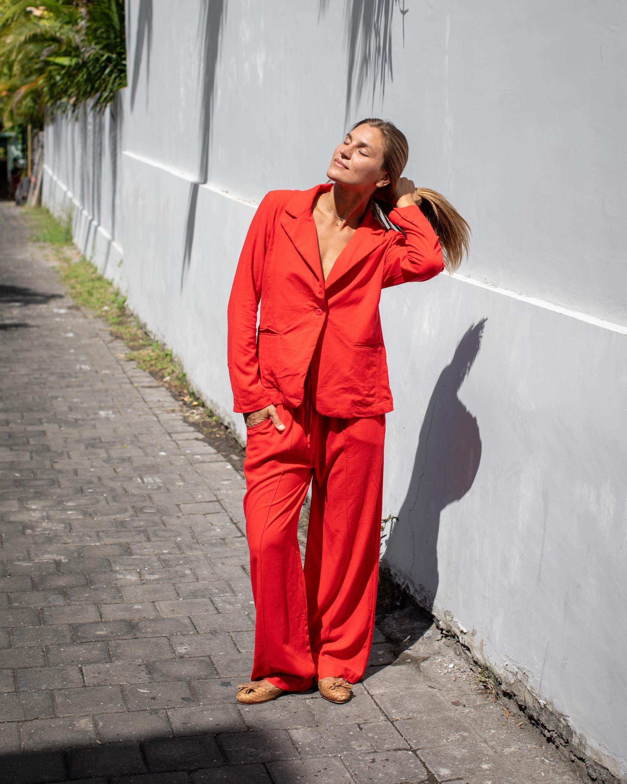 Inez Trousers - Mandarin Red