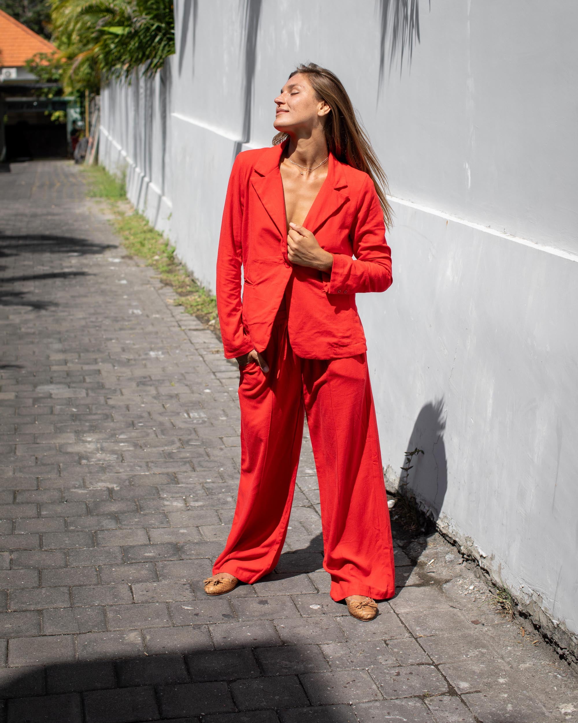 Inez Trousers - Mandarin Red