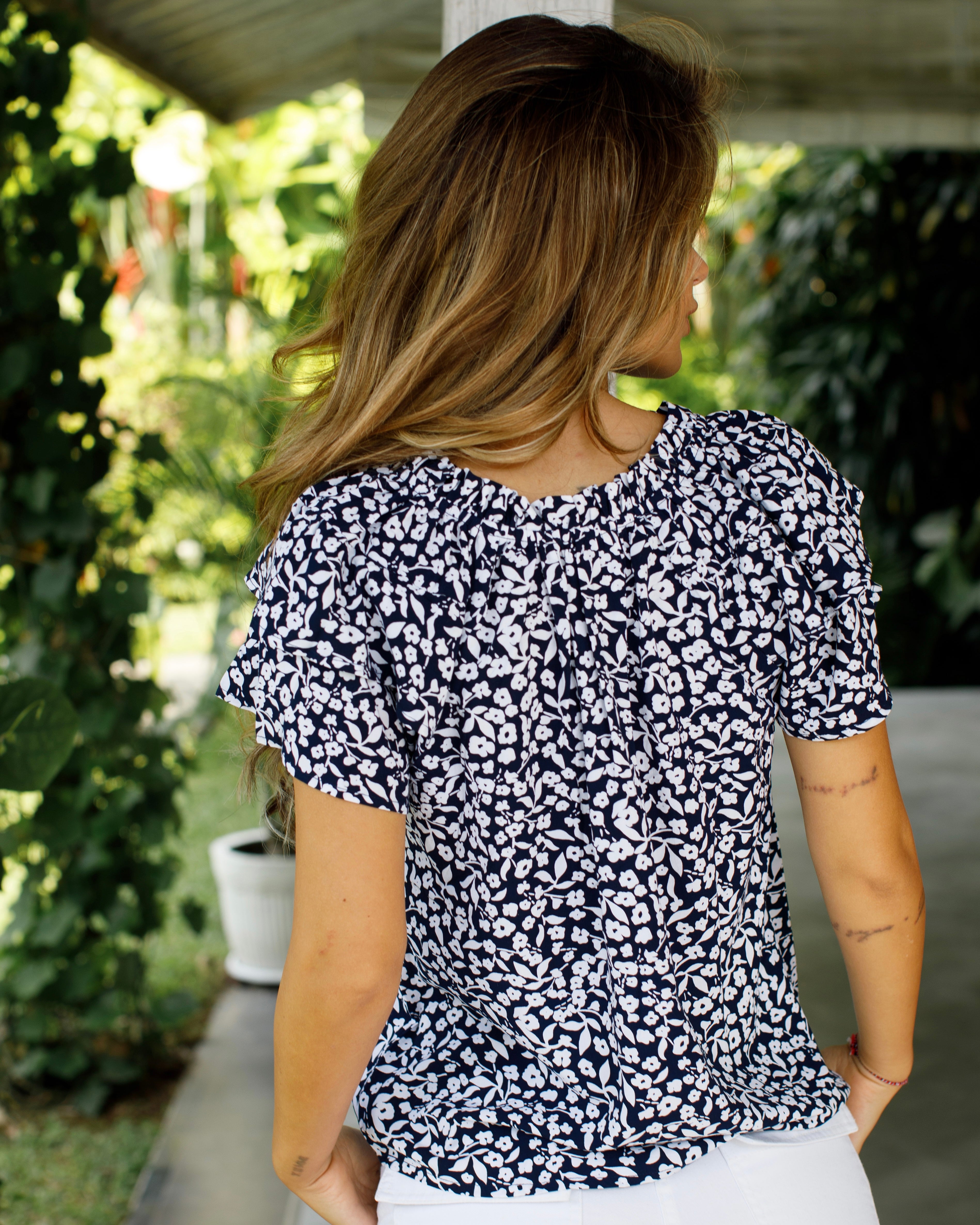 Jennie Top - Navy Daisy