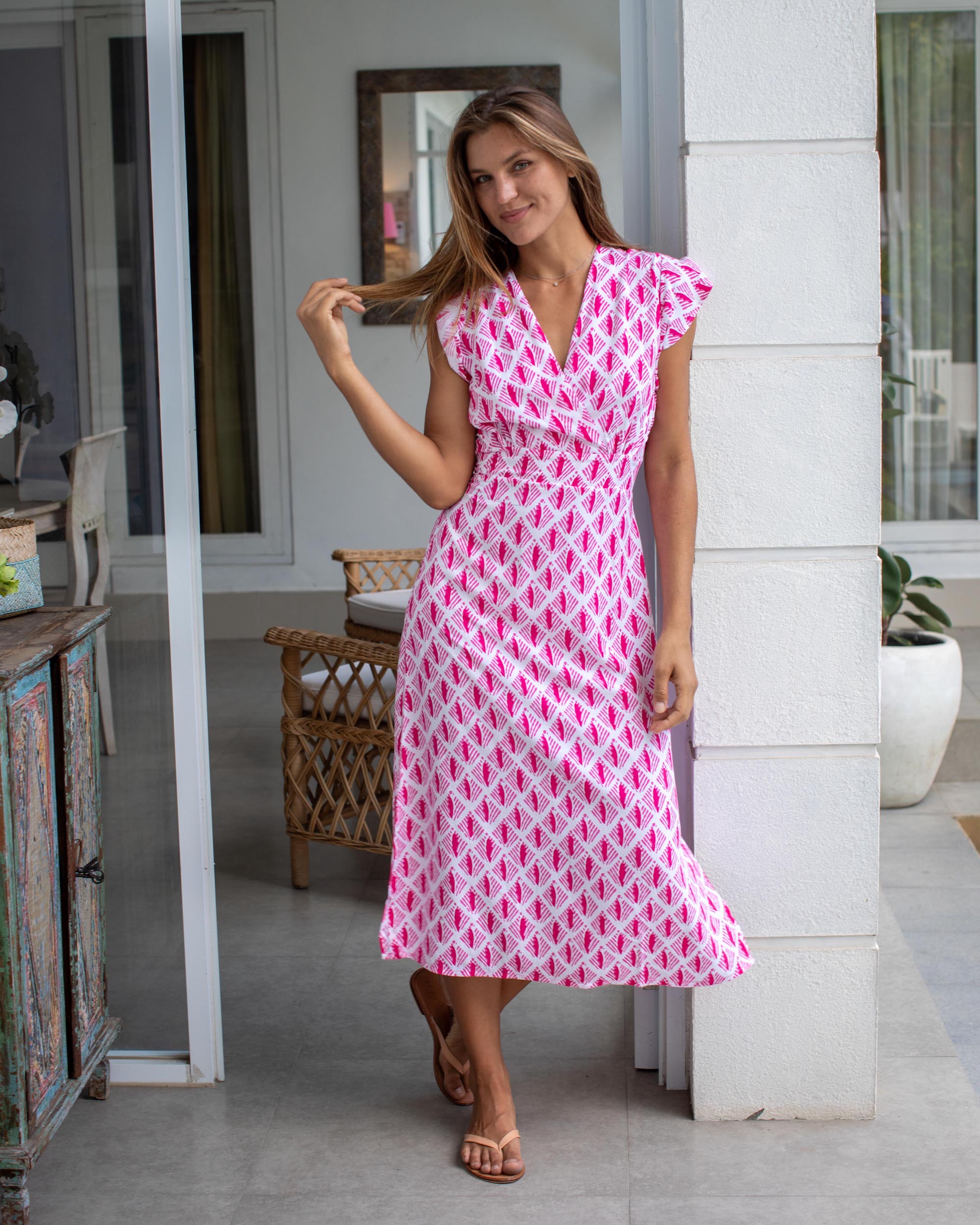 Julia Dress - Pink Arrow