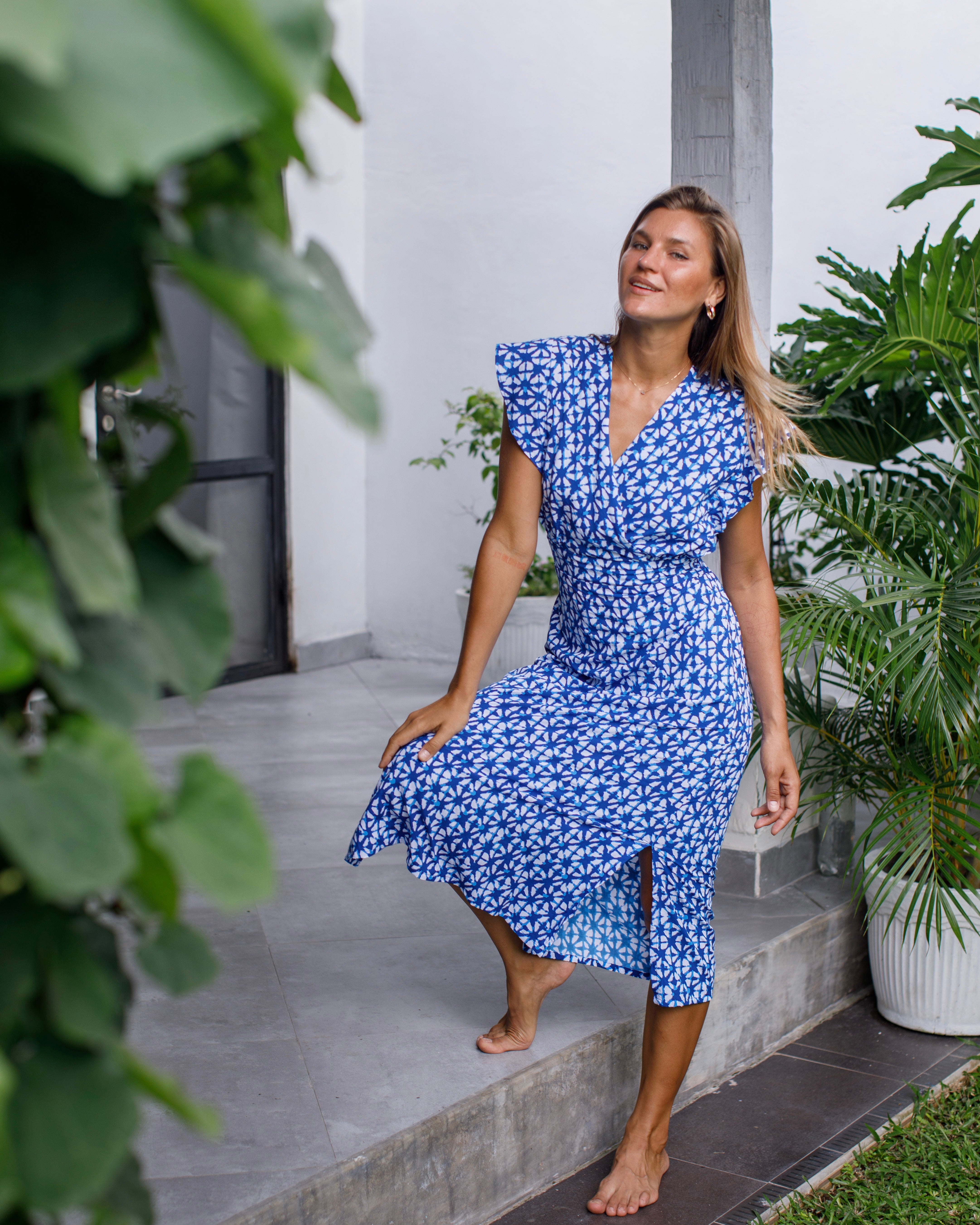 Julia Dress - Malibu Blue Star Batik