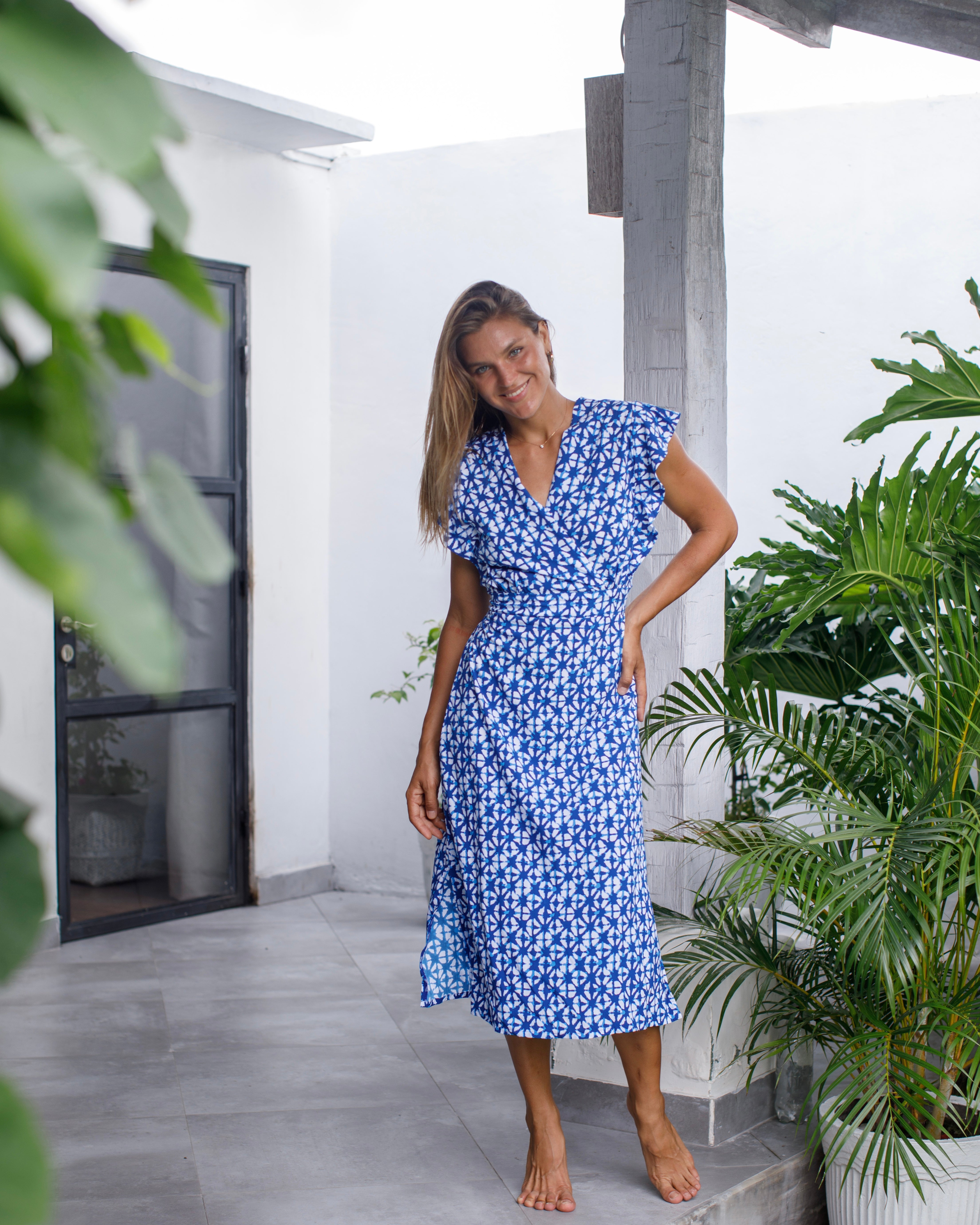 Julia Dress - Malibu Blue Star Batik