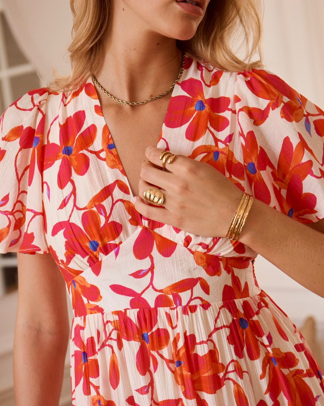 Juliette Dress – Large Pink Flower