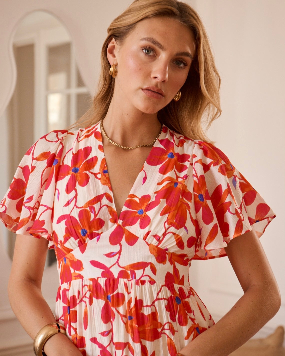 Juliette Dress – Large Pink Flower