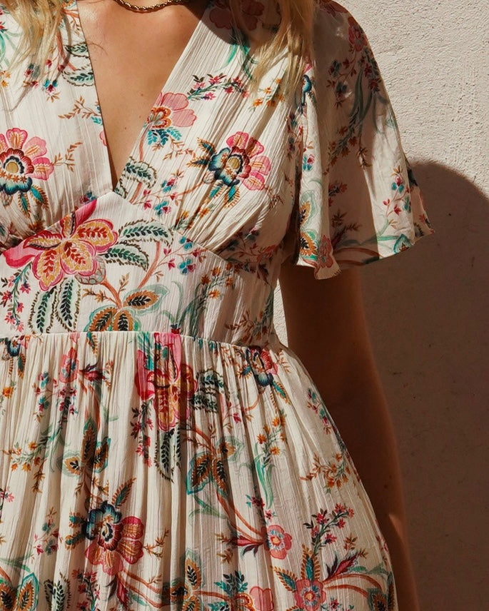 Juliette Dress - Neutral Flower