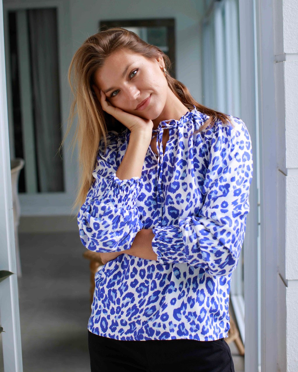 Justine Top - Purple Leopard Bamboo