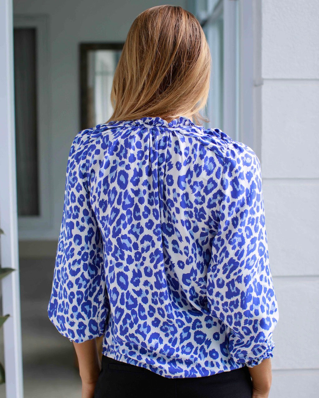Justine Top - Purple Leopard Bamboo
