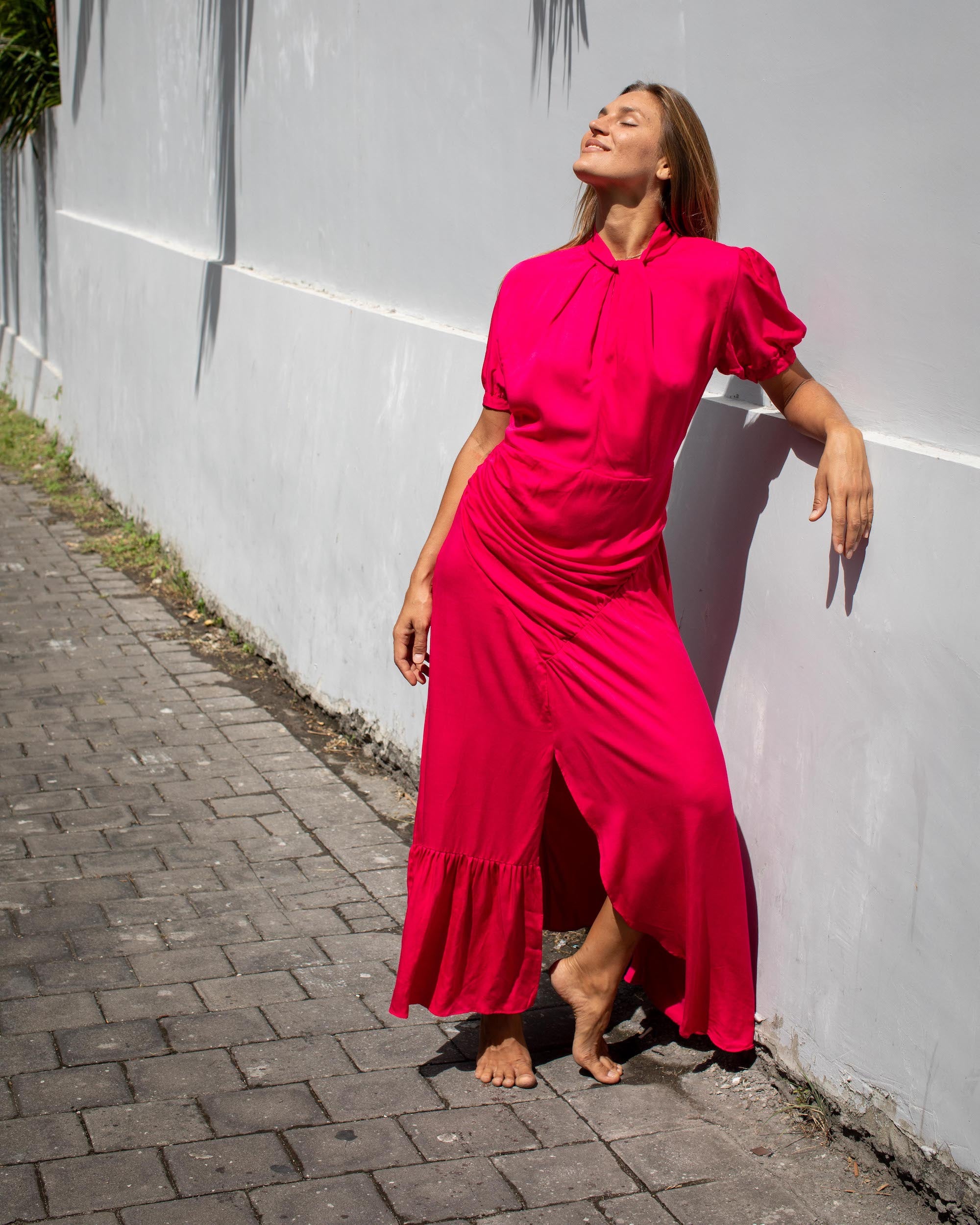 Kaia Dress - Fuchsia Bamboo