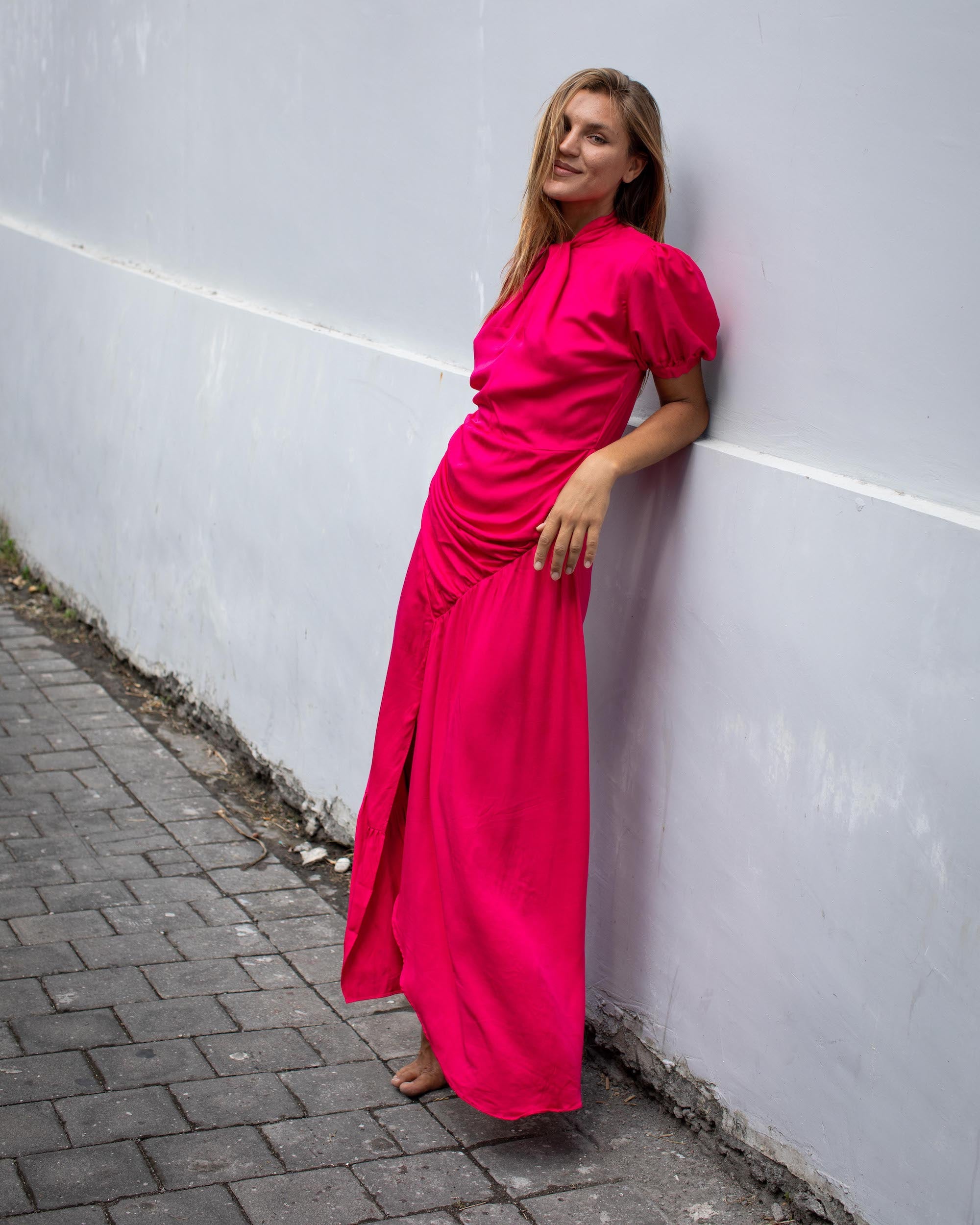 Kaia Dress - Fuchsia Bamboo