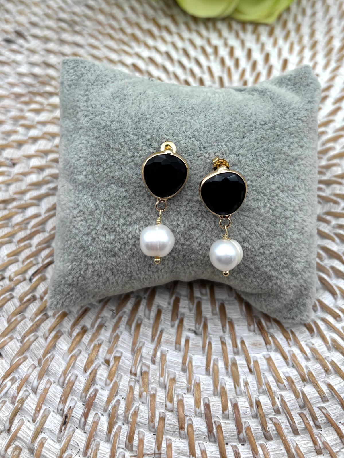 Kiara Pearl Drop Earring - Black