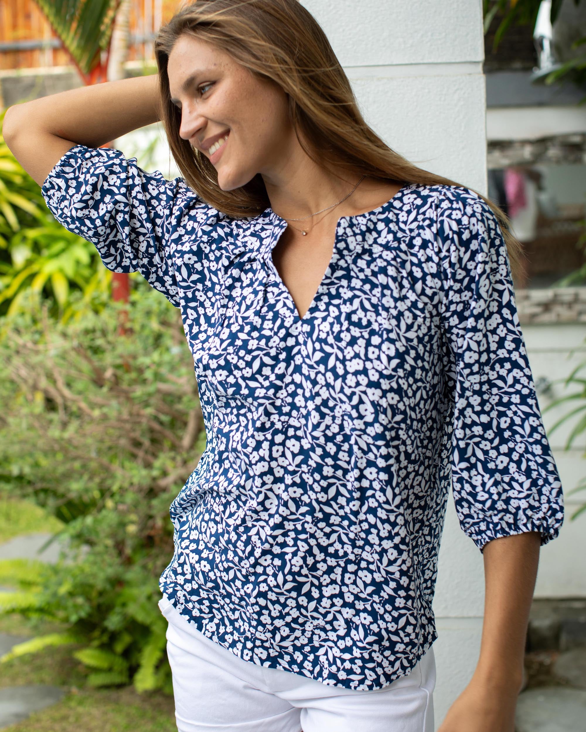 Pippa Top - Navy Daisy