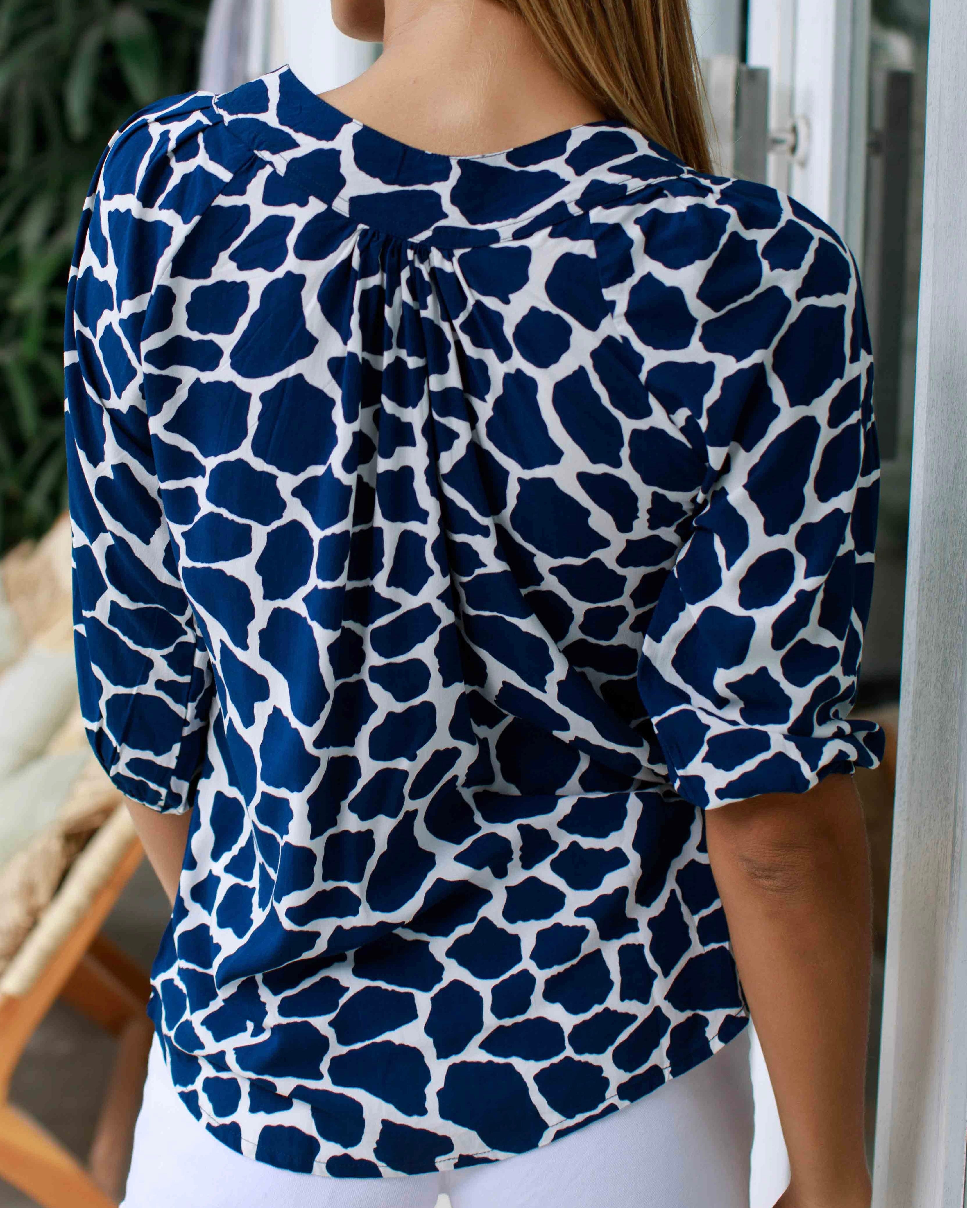 Pippa Top - Navy Giraffe
