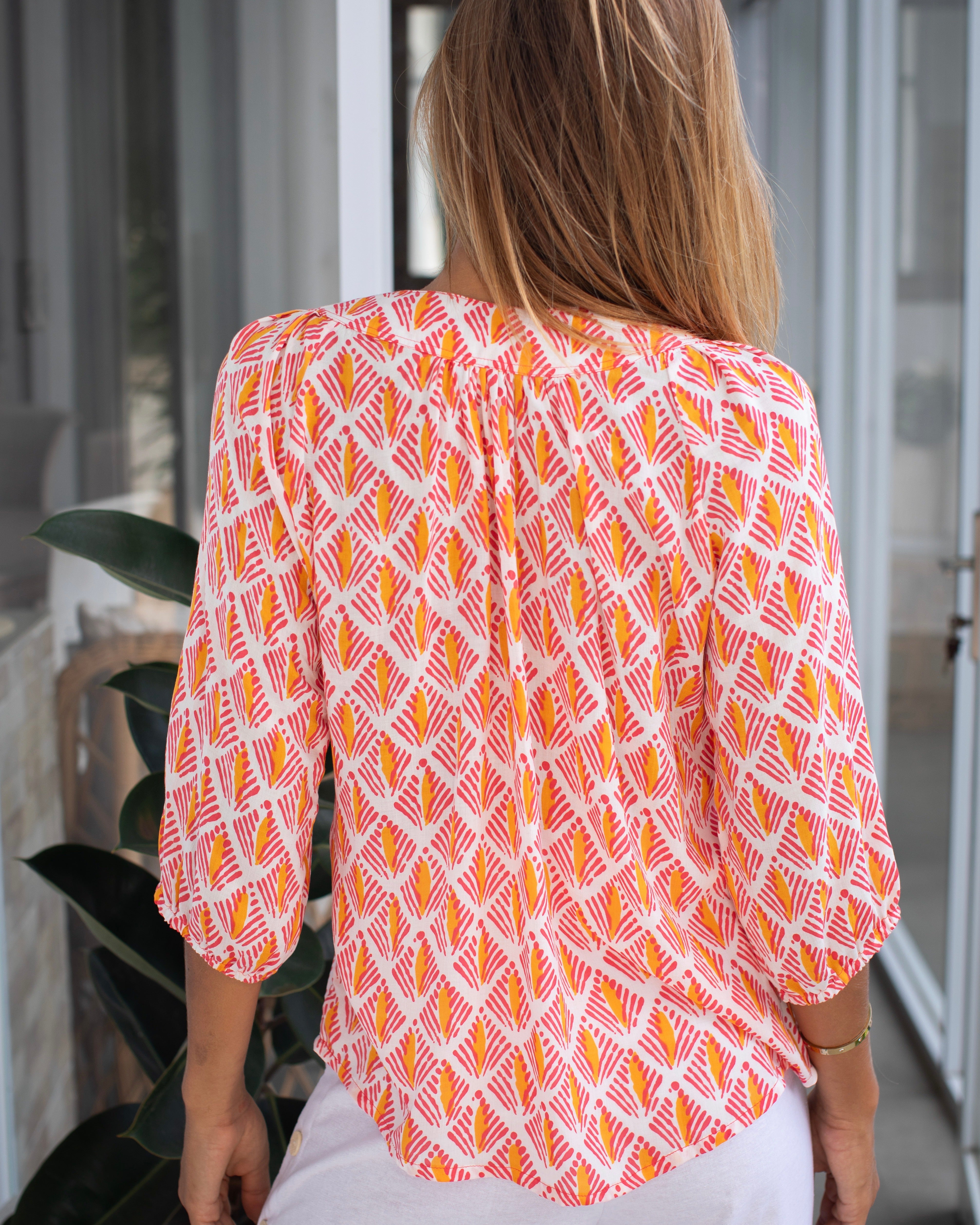 Pippa Top - Pink/Orange Arrow